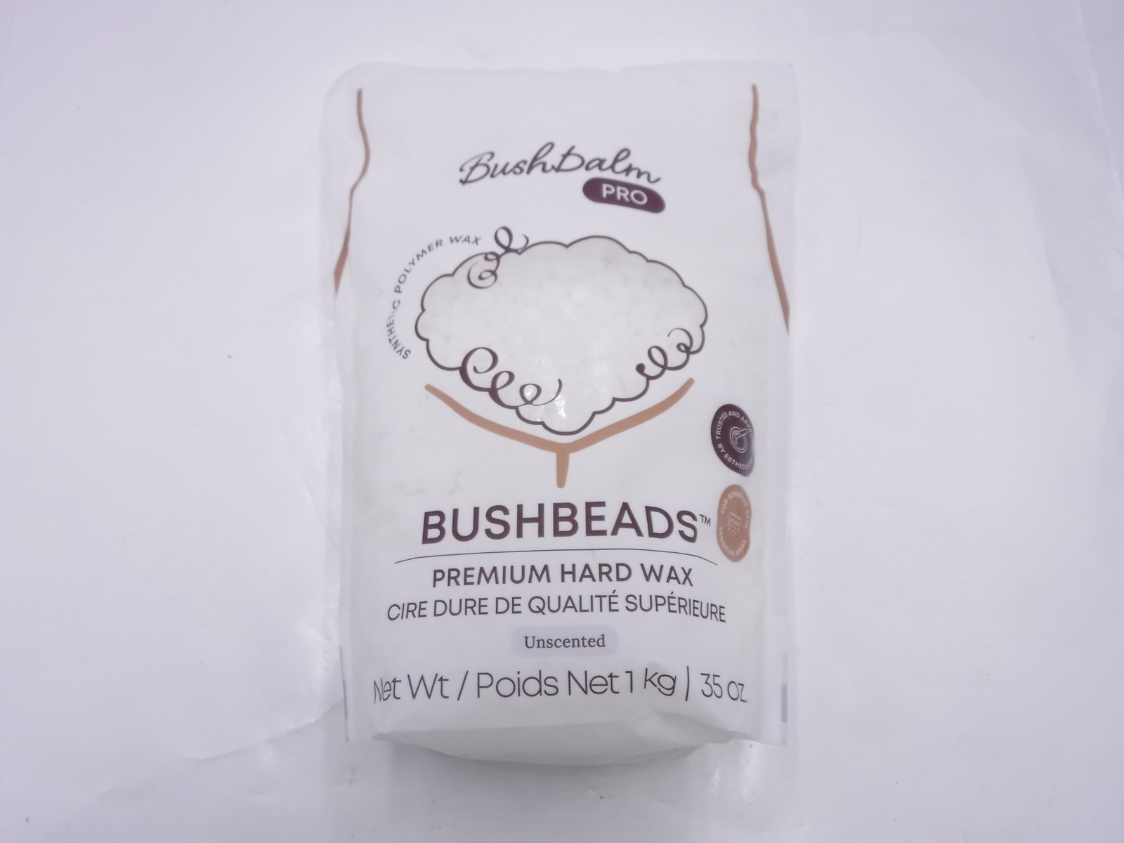 Bushbalm Pro Bushbeads Premium Hard Wax 35 OZ Unscented EXP 06/2028
