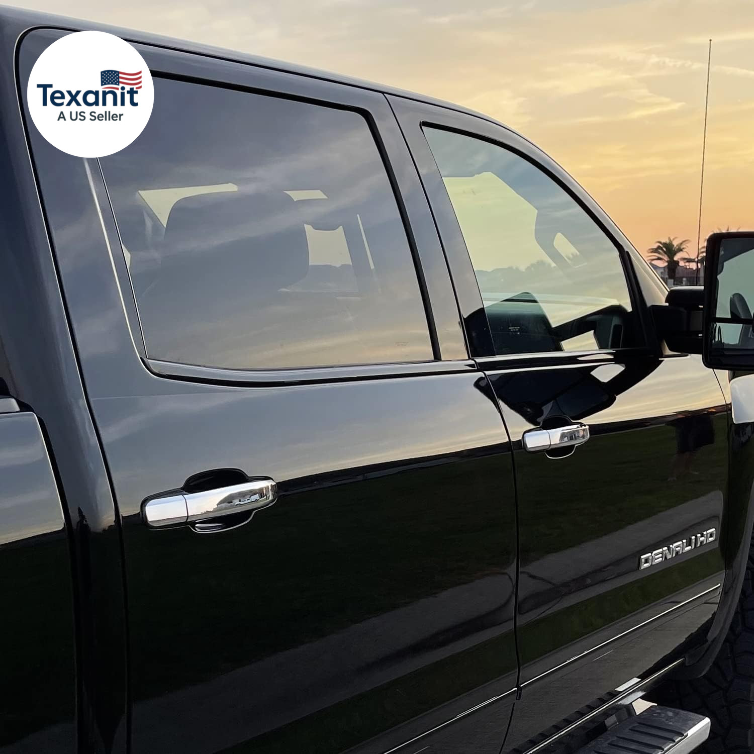 Chrome Delete Blackout Vinyl Overlay for 2014-2019 GMC Sierra 1500 2500 3500 Win
