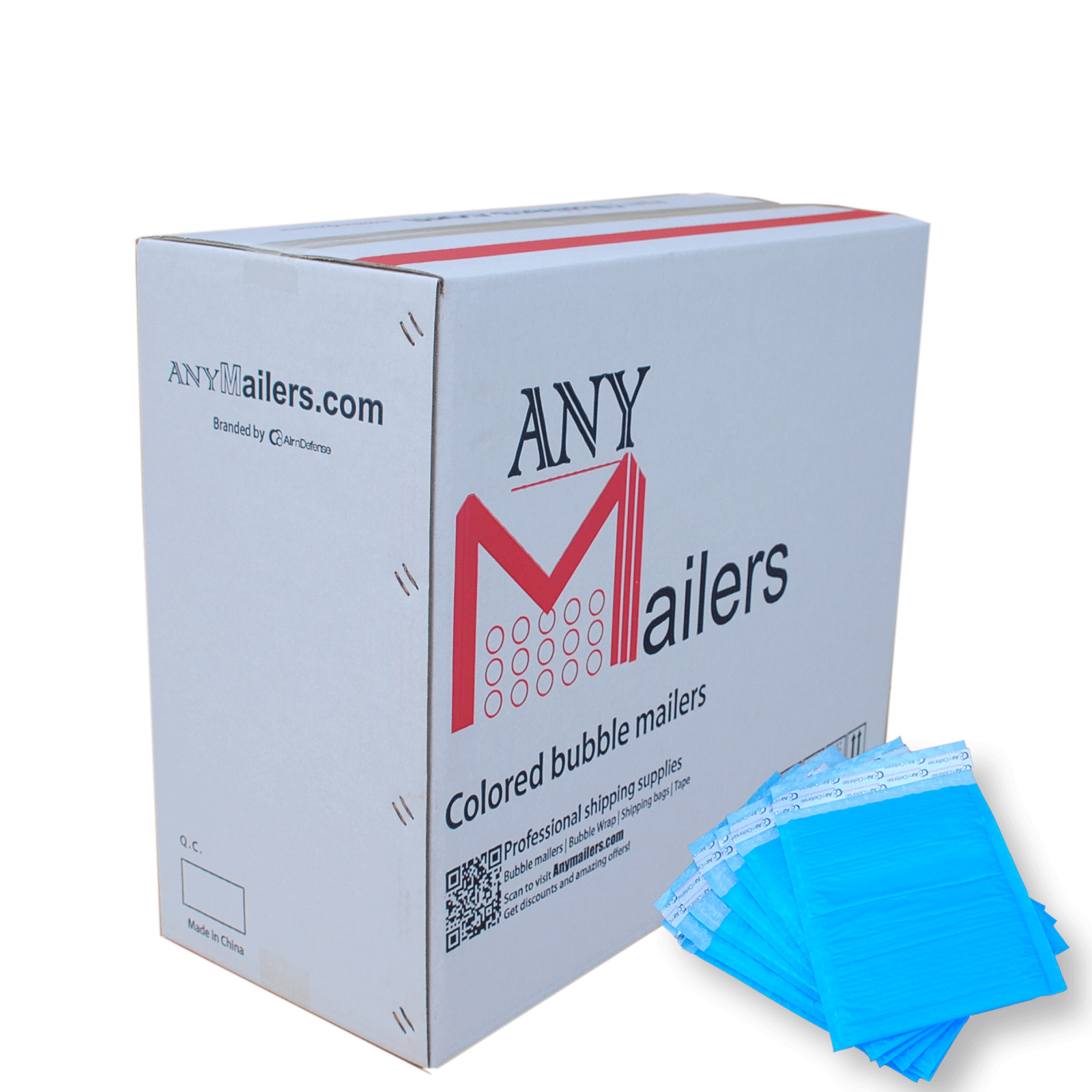 AirnDefense 500 #0 6.5X10″ Blue Poly Bubble Mailers Shipping Padded Envelope