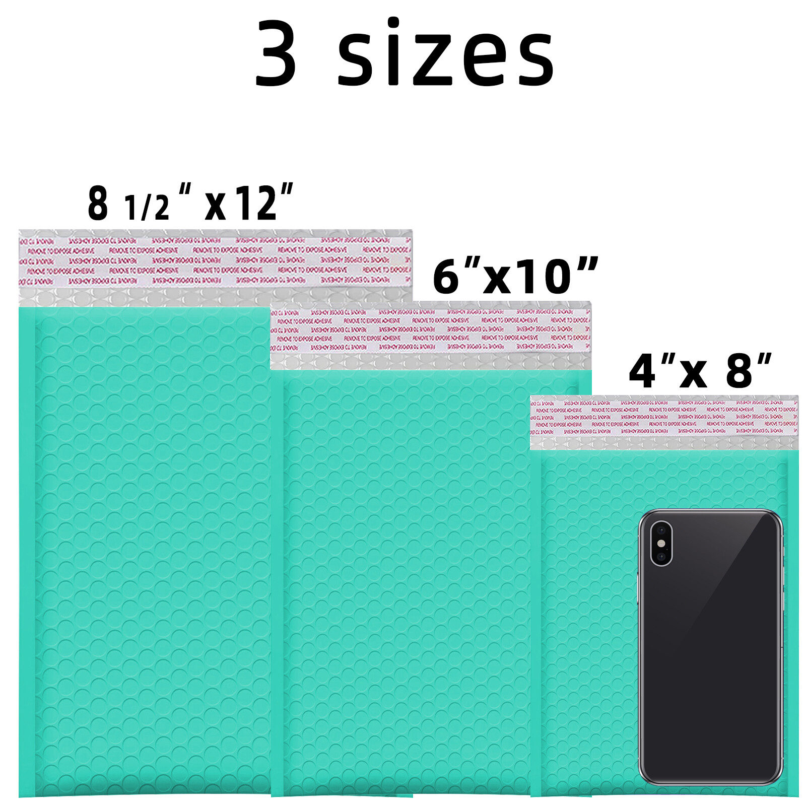 #2 8.5×12 (8.5×11) Poly Bubble Mailer Padded Envelope Teal Color 5-1000 Pieces