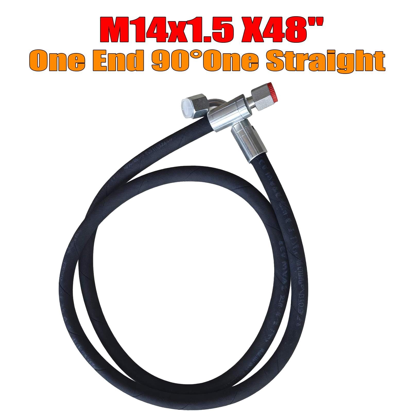 Agt Miva Chinese Mini Excavator Hydraulic Hose M14x1.5 X 48″ One End 90° One Str