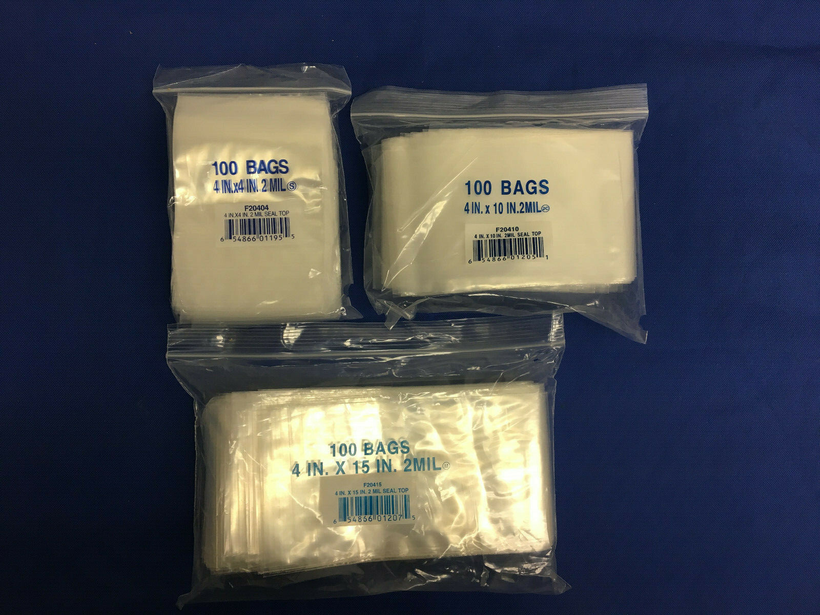 Clear 2MIL Zipper Zip-Lock Seal Top Reclosable Resealable Poly Bags 2 Mil 2-MIL