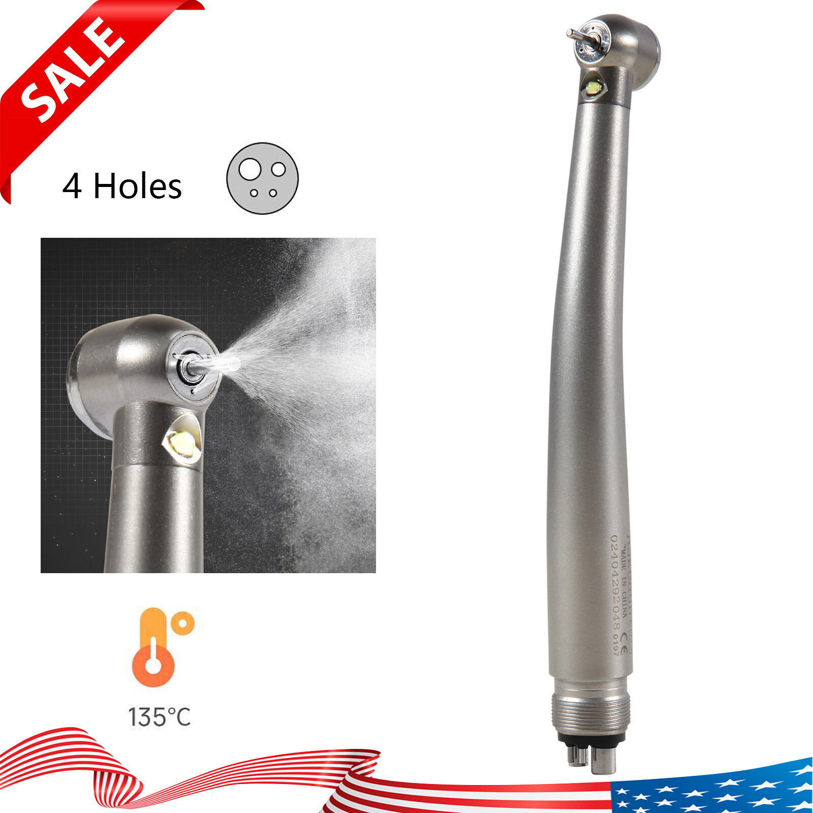 NSK Style Dental Fiber Optic LED E-generator High Speed Handpiece Turbine 4 HOLE