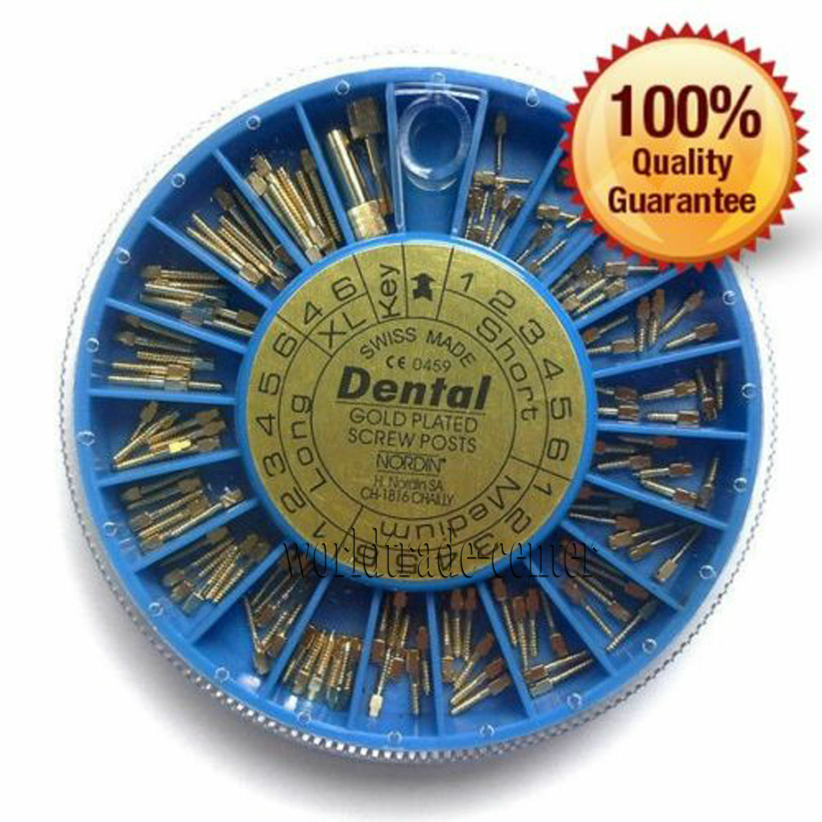 Dental 120Pcs Assorted Conical Screw Posts Kits Refills 24K Gold Plated Nordin