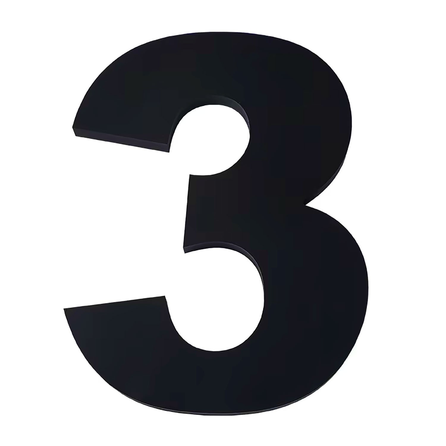 12 Inch Address Numbers For Commercial Building 3/8″ Thick Black Acrylic Bold