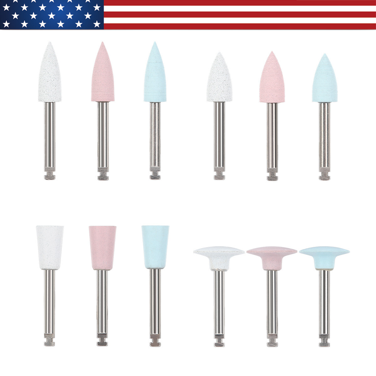 AZDENT Dental Composite Polishing Finishing Burs Silicone Polishers RA 2.35mm