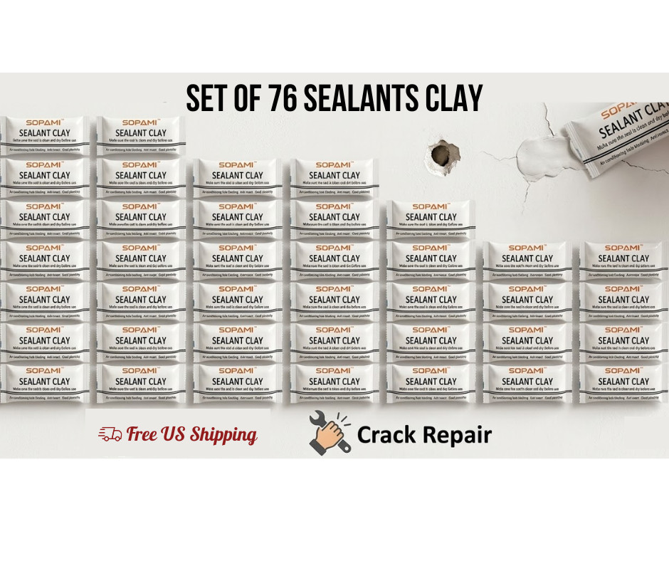 Sopami Sealant Clay Waterproof Wall Hole Filler White Moldable Putty Set of 76