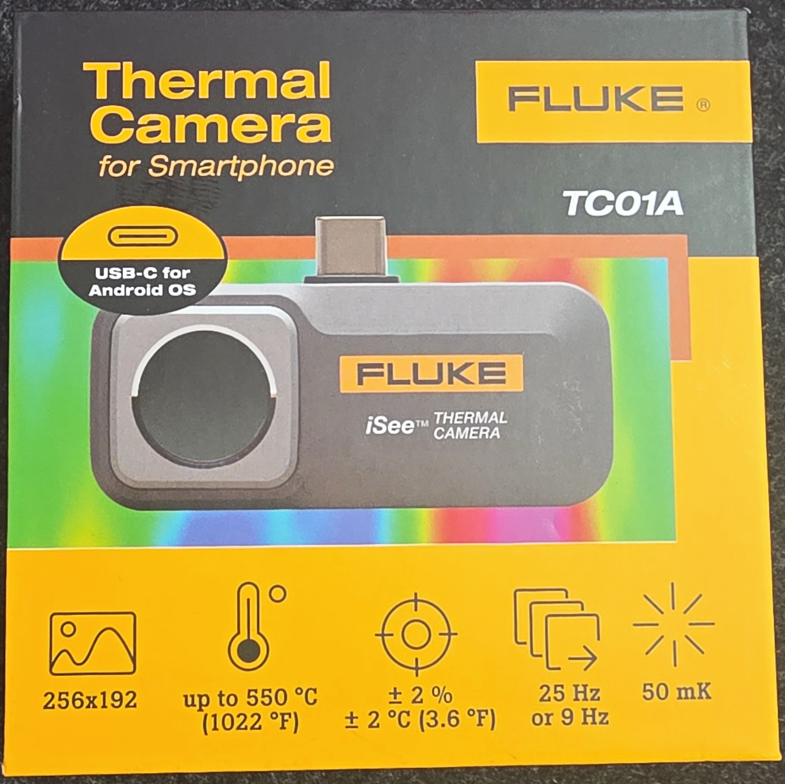 Fluke iSee USB-C Thermal Camera for Android Smartphone 256×192 550°C TC01A