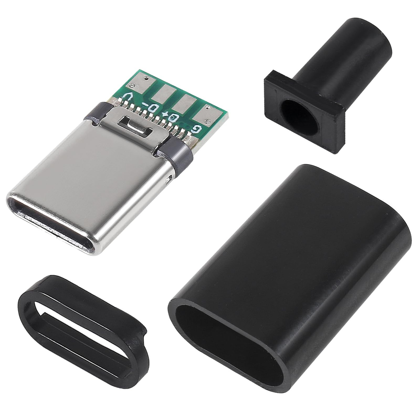 5 USB C Connector 3.1 Male Plug Type C Solder Adapter PCB Cable Repair Black C