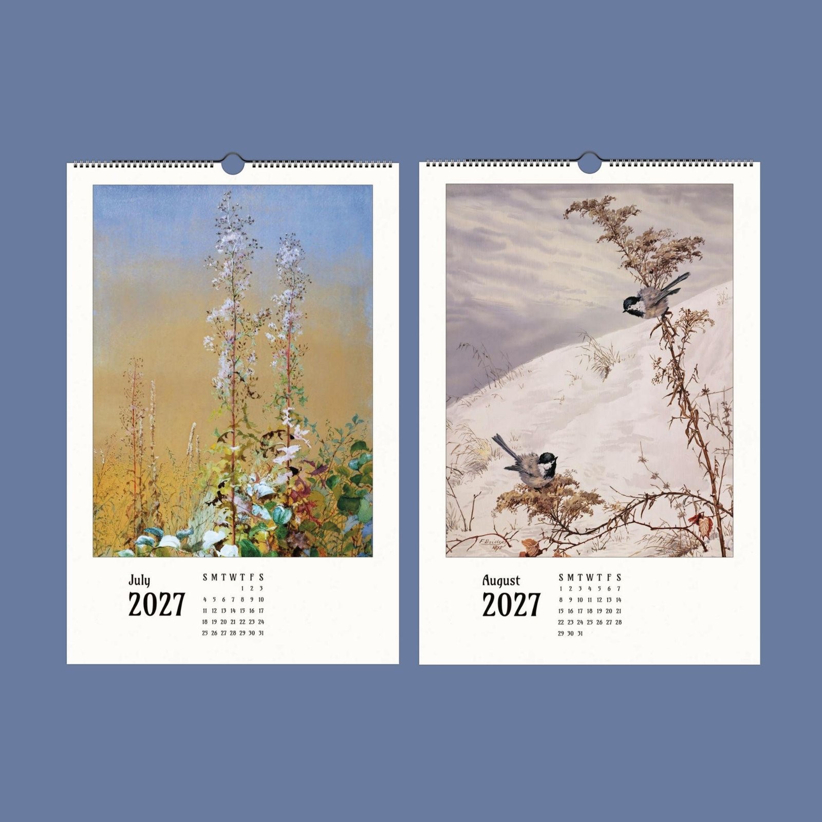 2027 Fidelia Bridges Wall Calendar – Botanical Bird Watercolor Gift, 11×16.5″