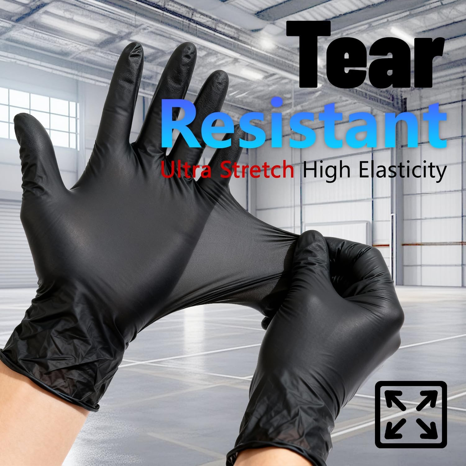 5 Mil Nitrile Gloves Black GP50 – Latex & Powder Free – Disposable – Food Safe –