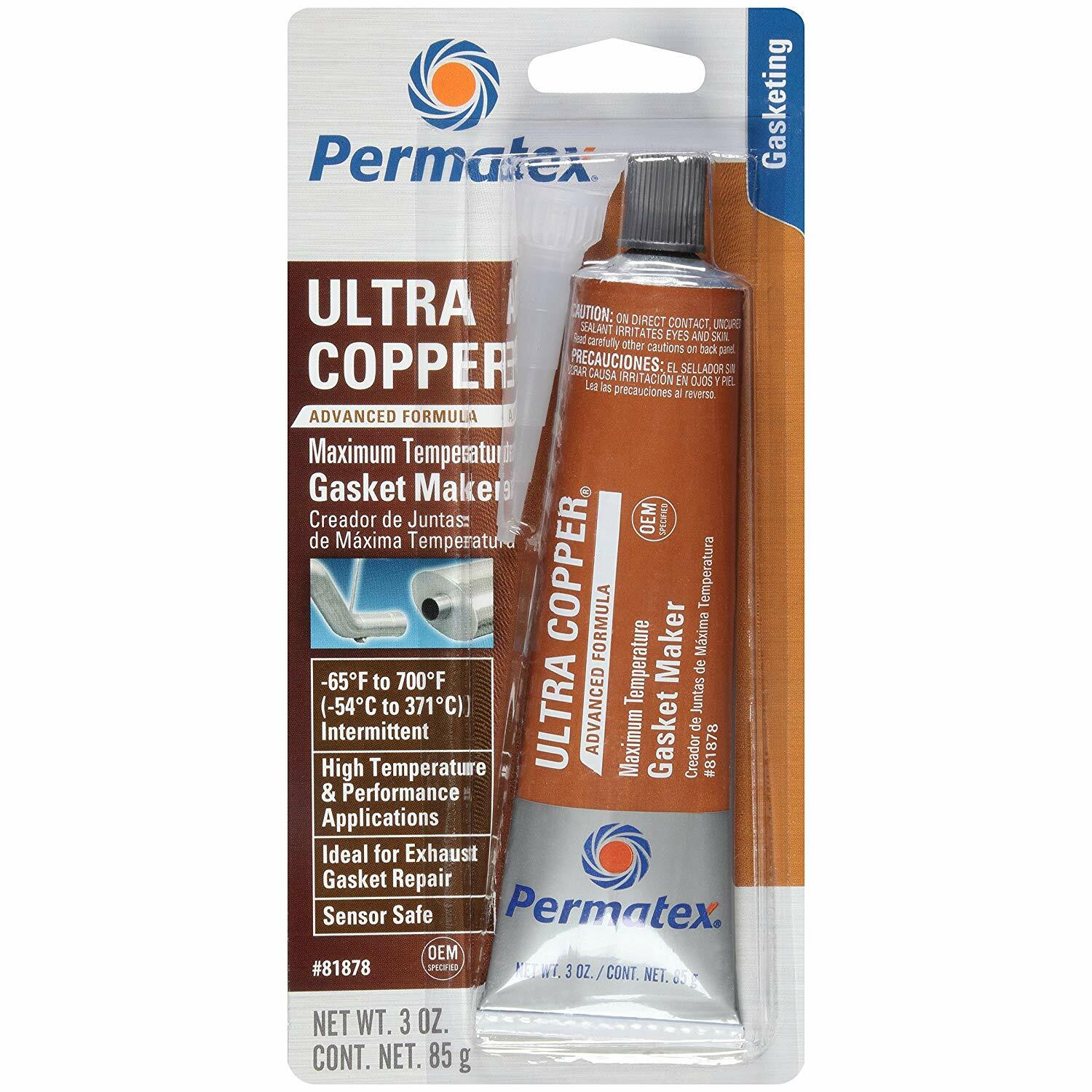 Permatex 81878 Ultra Copper Maximum Temperature RTV Silicone Gasket Maker