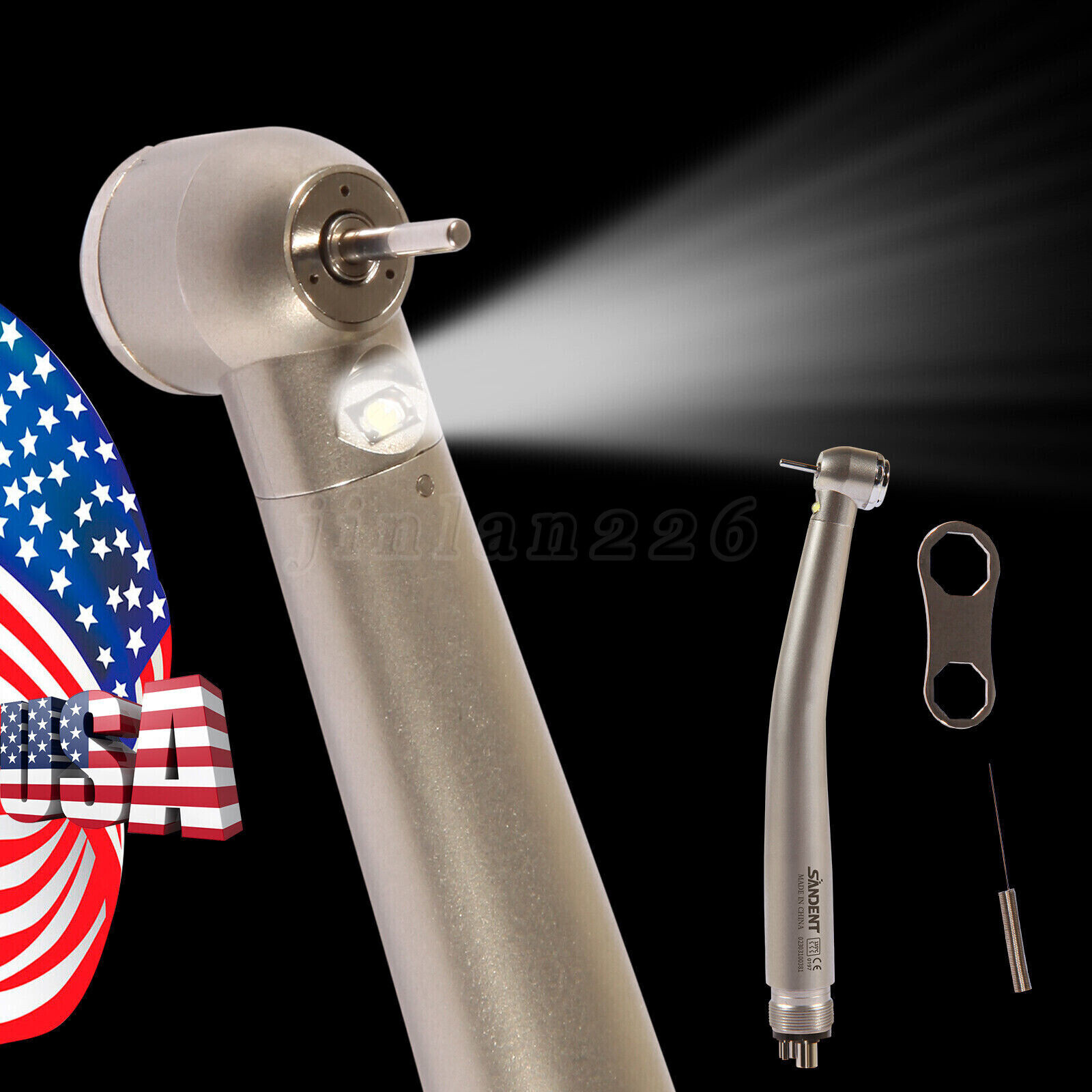 NSK Style Dental Fiber Optic LED E-generator high speed handpiece 4 HOLE Turbine