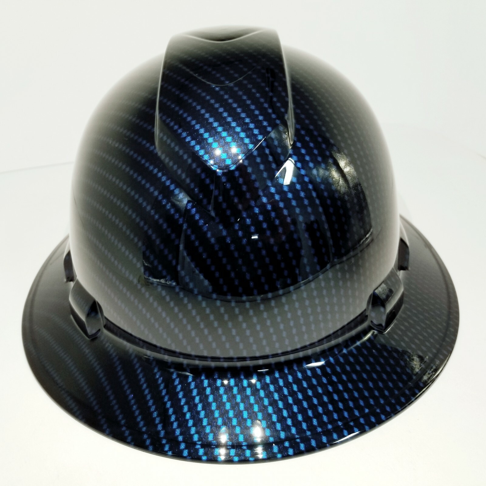 NEW FULL BRIM Hard Hat custom hydro dipped Deep blue candy carbon fiber sick