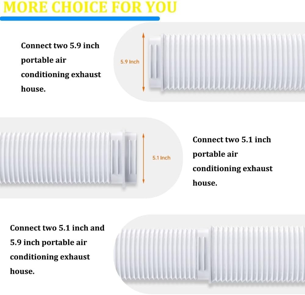 Portable Air Conditioner Hose Connector, Universal Exhaust Hose Coupler for 5…