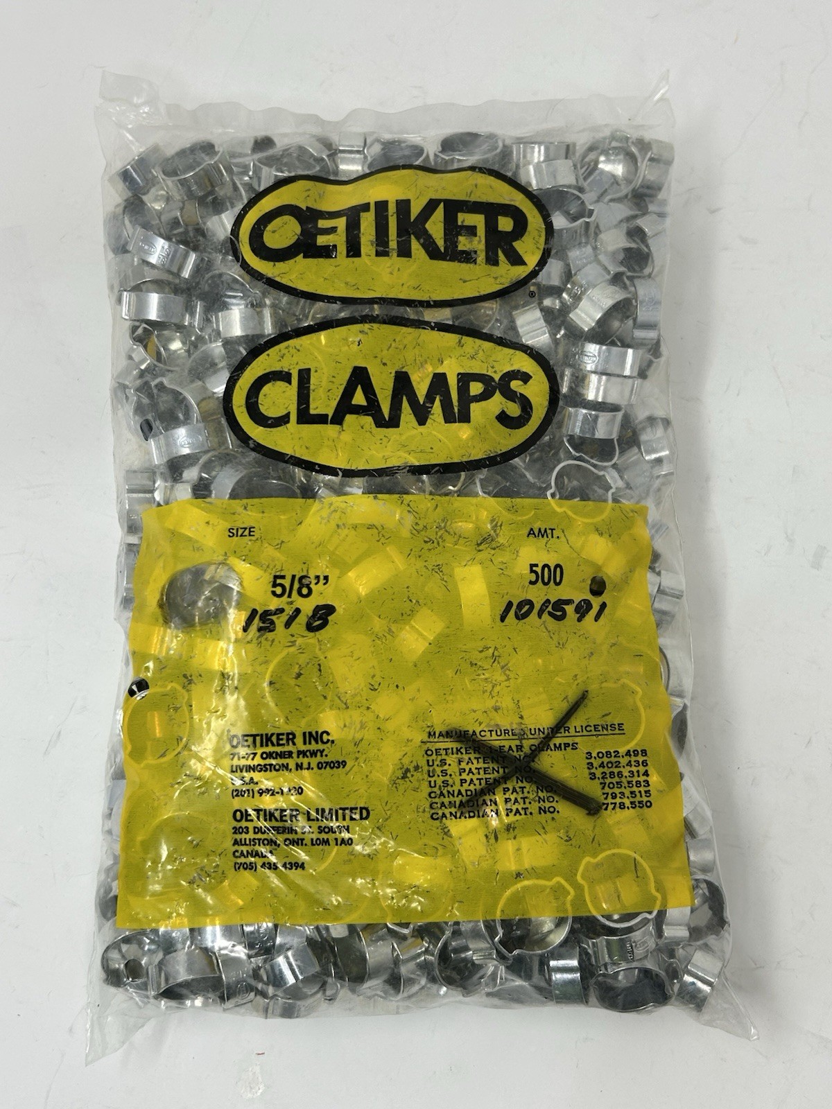 (Qty.100) Oetiker 5/8″ 2-Ear Hose Crimp Clamp 1518 Zinc Plated Steel 🇺🇸