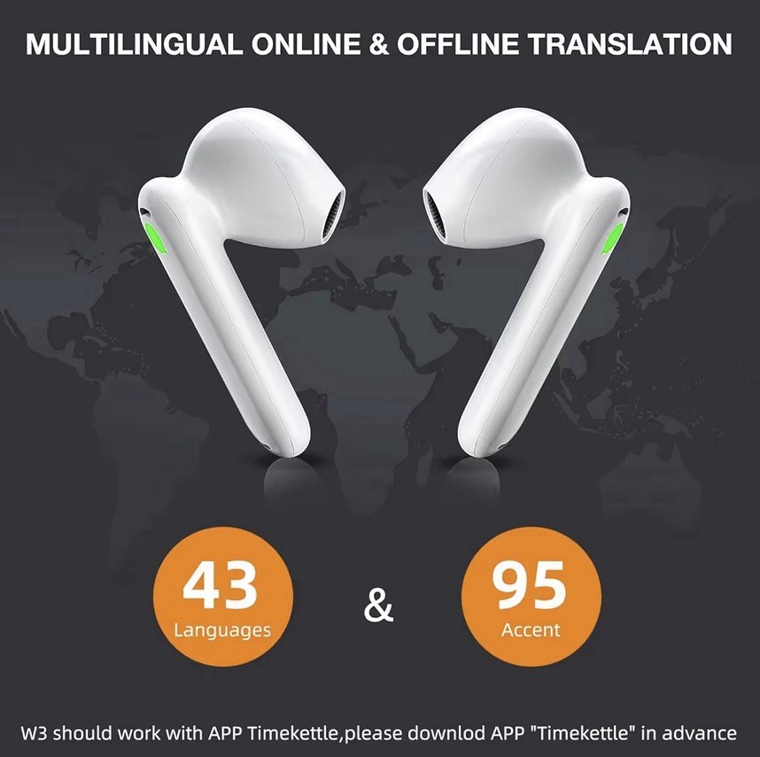 Timekettle WT2 Edge W3 Translator Device, Bidirection Simultaneous Translation