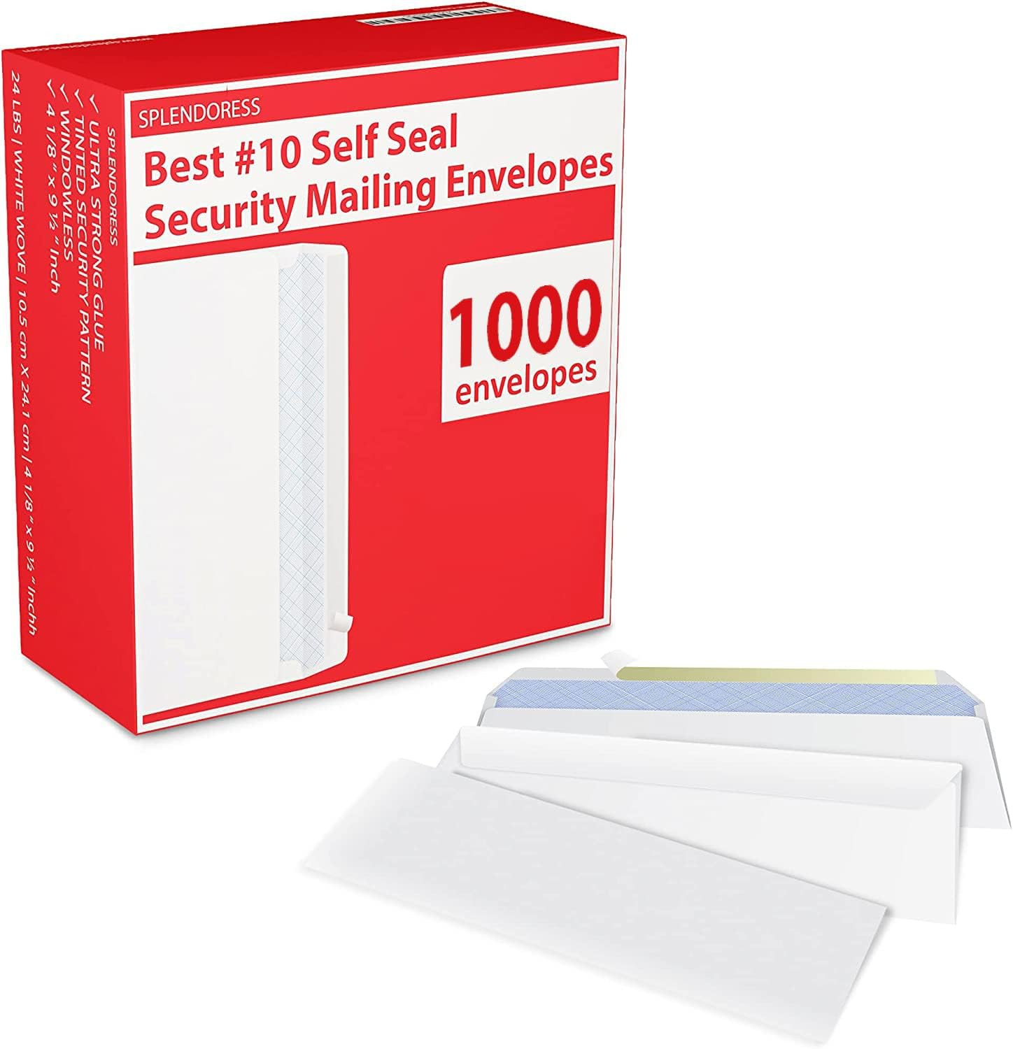 #10 Envelopes Letter Size Self Seal | 1,000 Business Mailing Security Peel