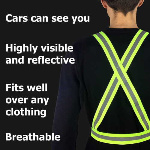 2PCS Safety Vest with High Visibility Reflective Belt Stripe Security Adjustable