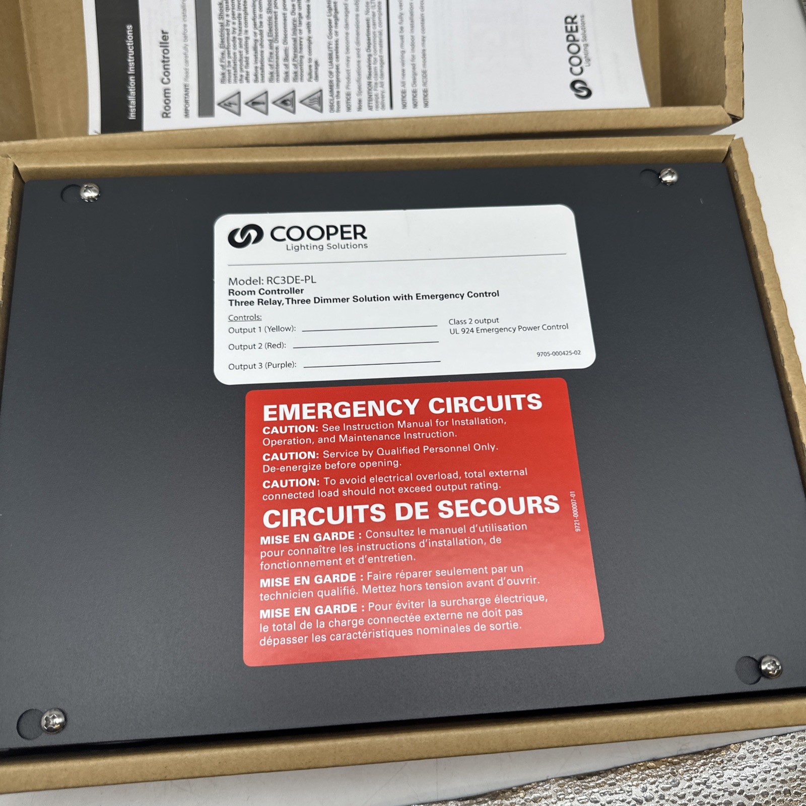New! COOPER GREENGATE RC3D-PL DIMMING SYSTEM ROOM CONTROLLER, LIGHTING CONTROL