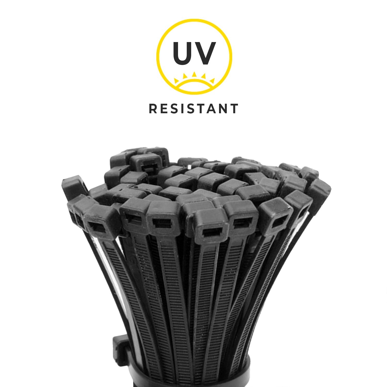 1000-Pack Premium 8″ Inch Black Nylon Zip Ties, 60 lbs, UV Resistant Cable Ties
