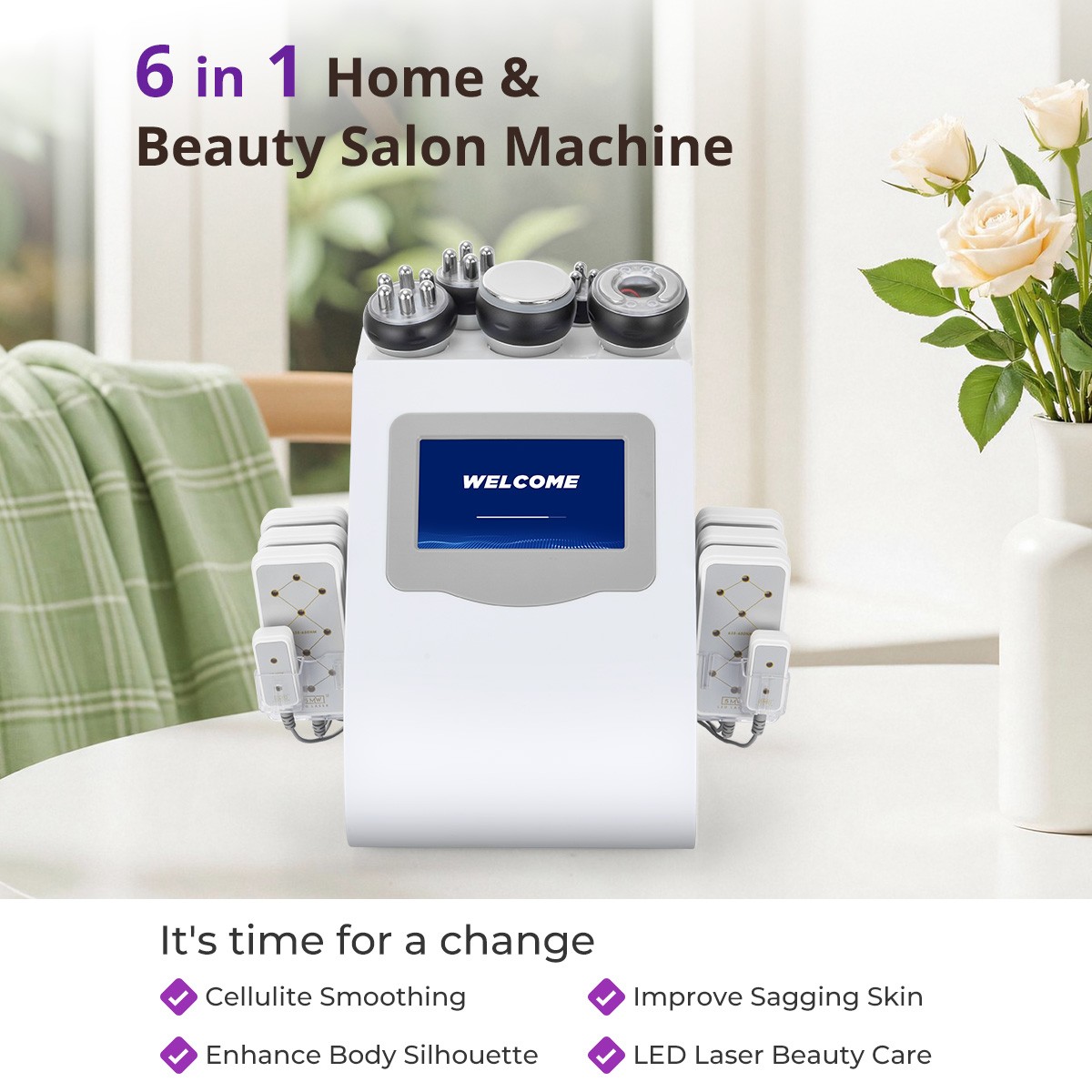 New 6 in 1 Beauty Machine for Skin Smoothing & Silhouette Improvement Massage