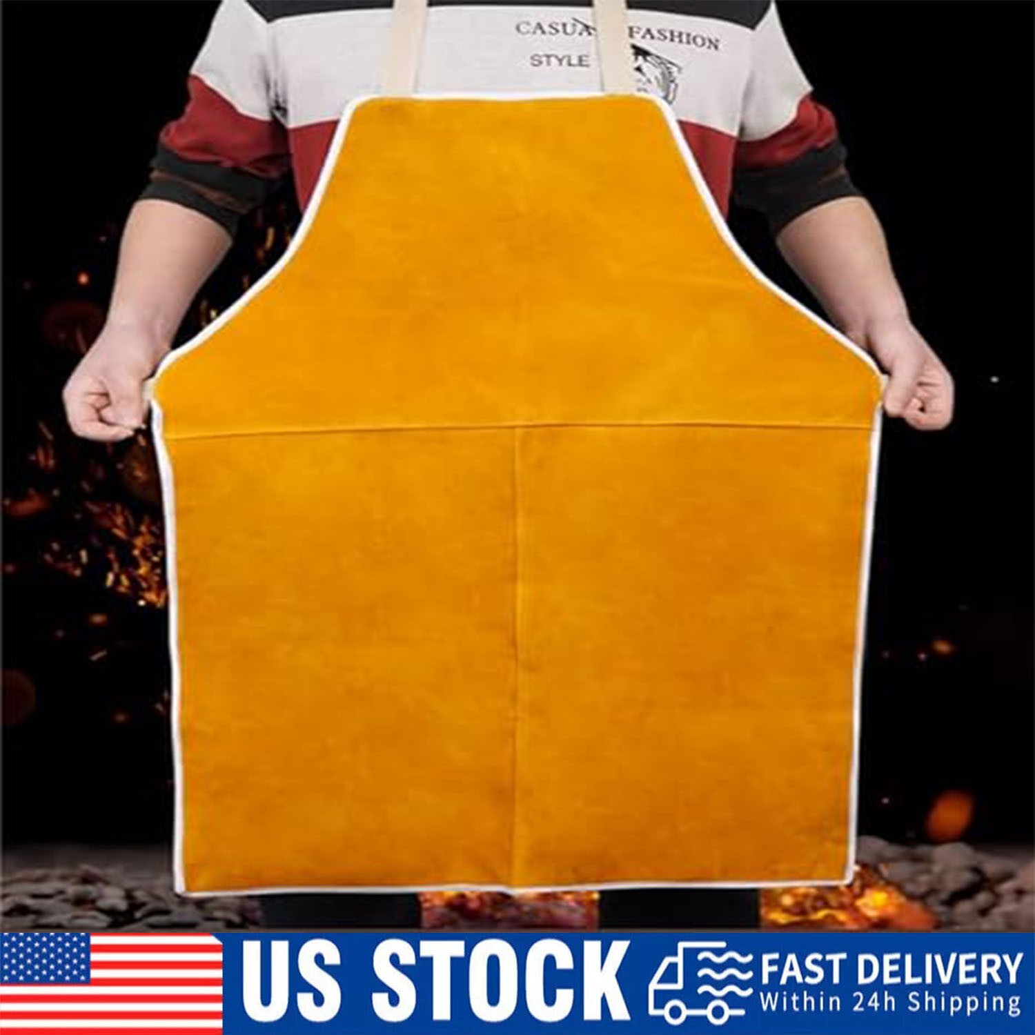 Leather Welding Welder Apron Blacksmith Mechanic Protective Working Gear Brown