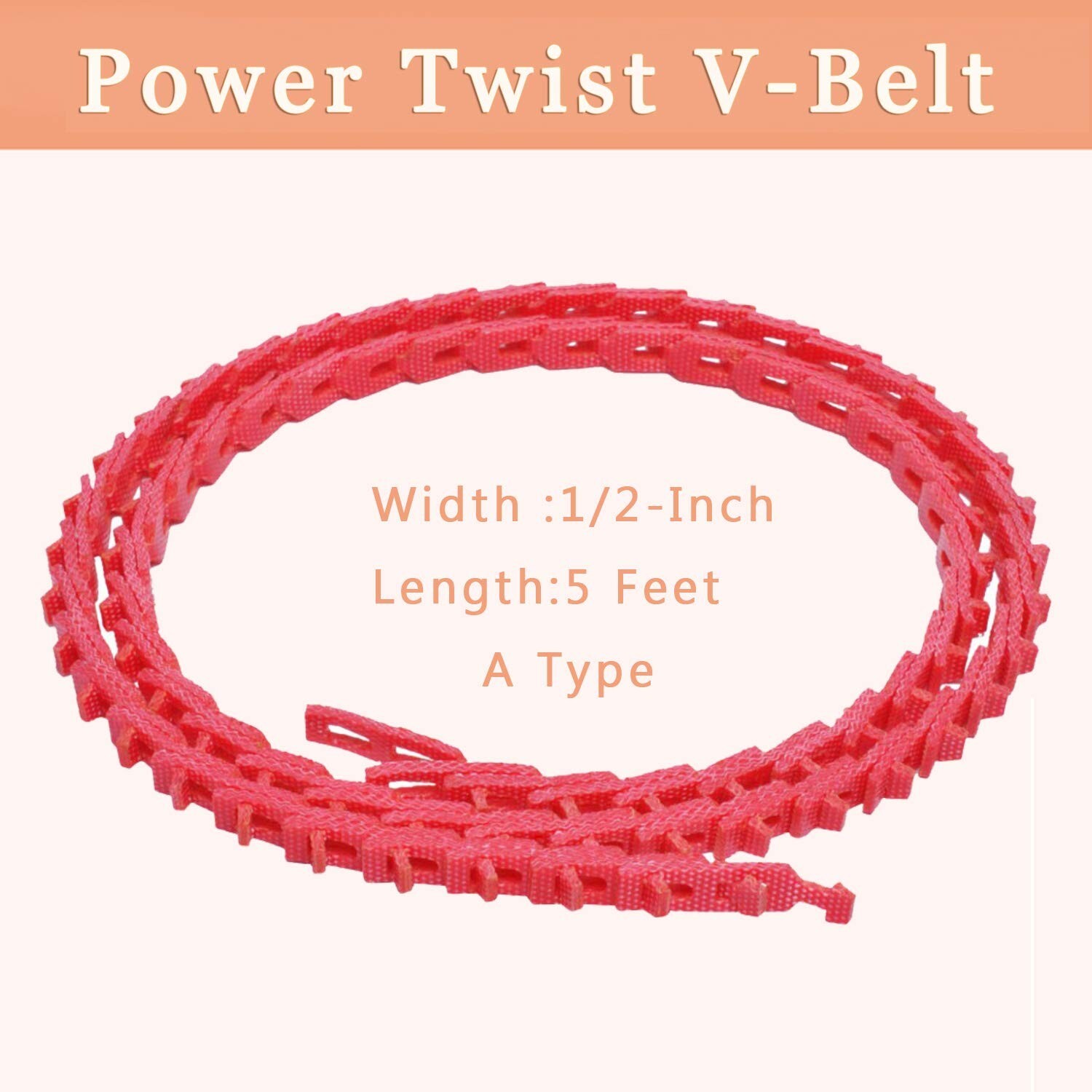 Power Twist Drive 1/2″ Link V-Belt 5 Feet A Type -Twist “A” Adjustable Link, USA