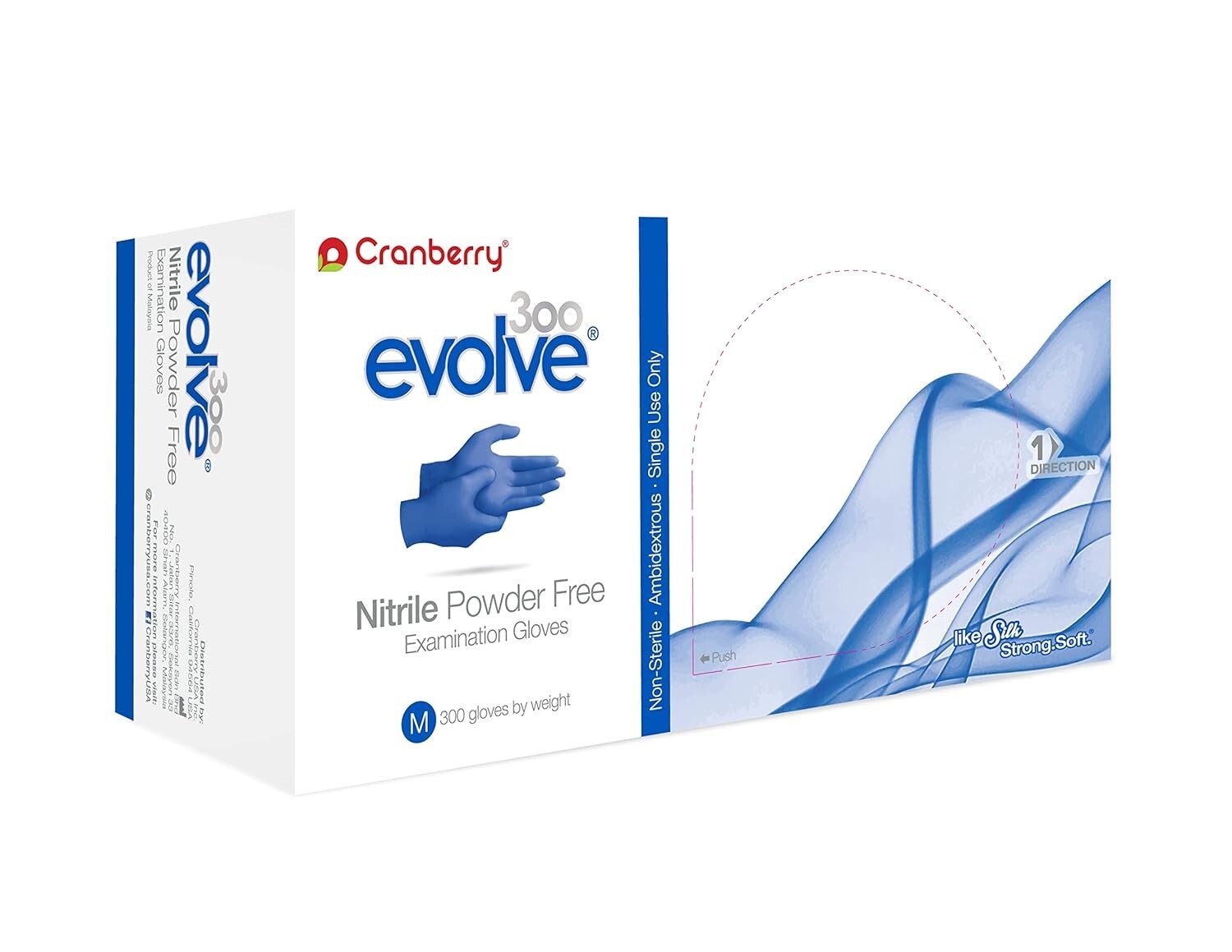 Cranberry Evolve Nitrile PF Exam Gloves 2.0 mil Medium 300 Count