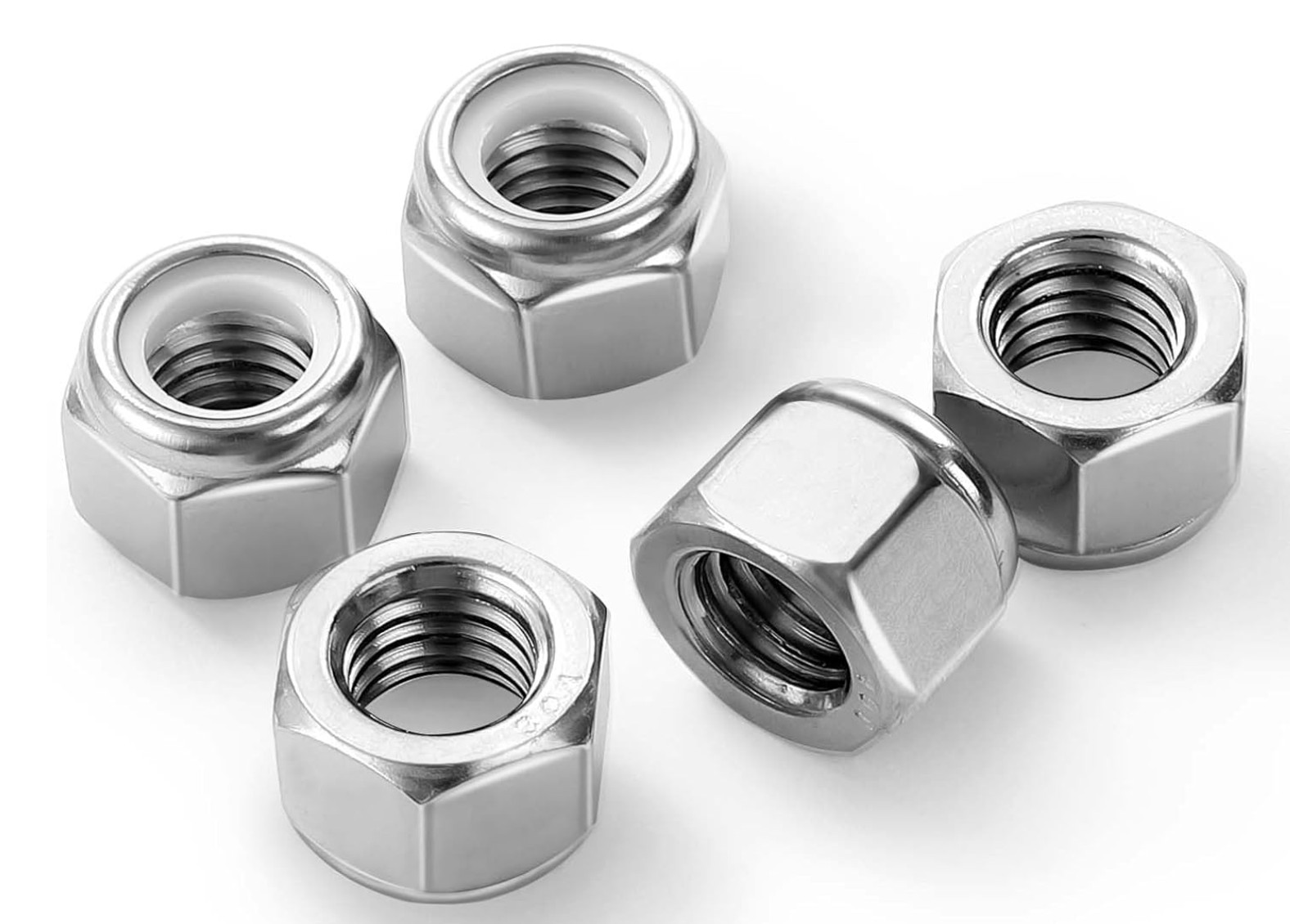 Stainless Steel Nylon Insert Hex Lock Nuts Nylock All Sizes and Quantities