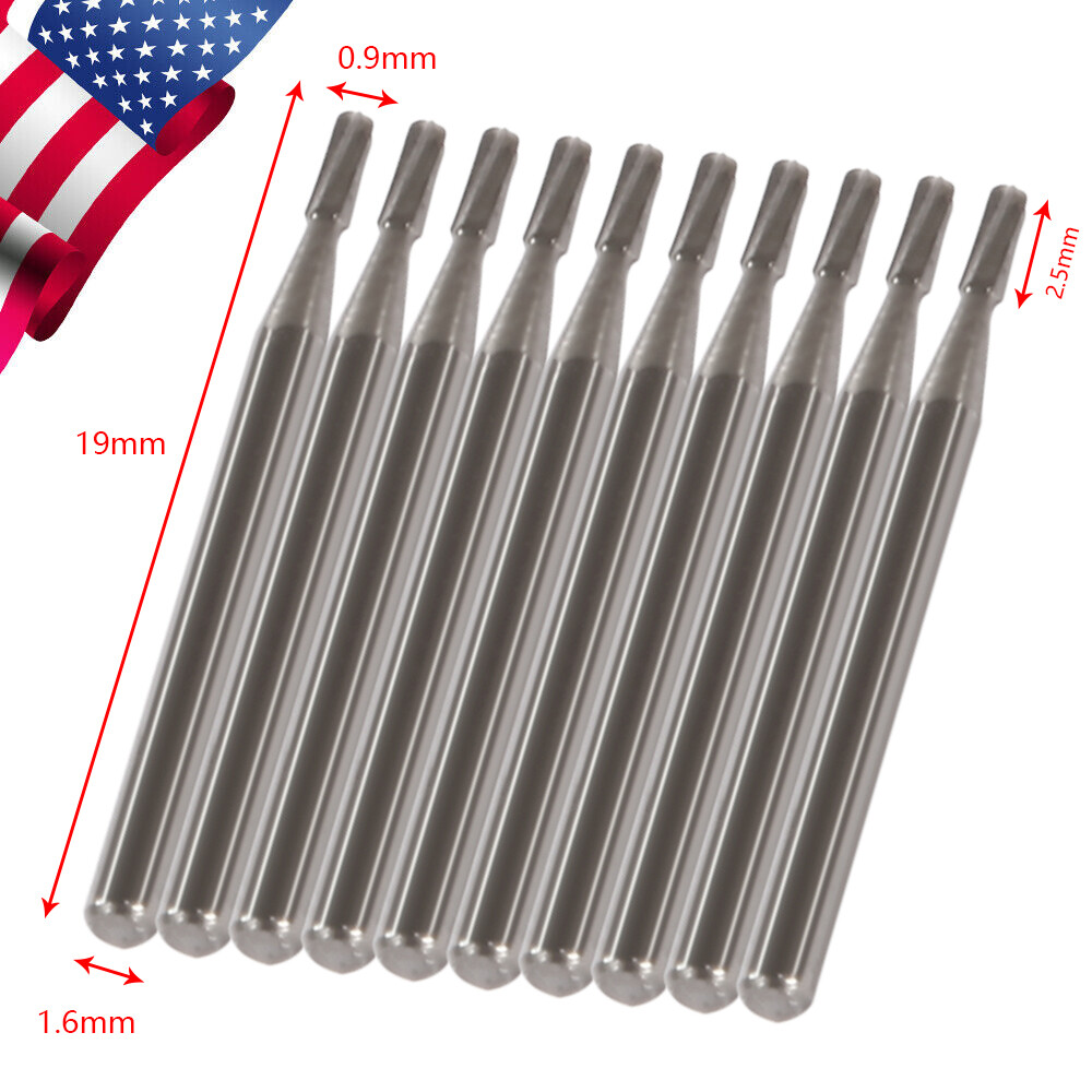 10Pcs Dental FG 245 Tungsten Carbide Burs Pear-Shaped For High Speed Handpiece