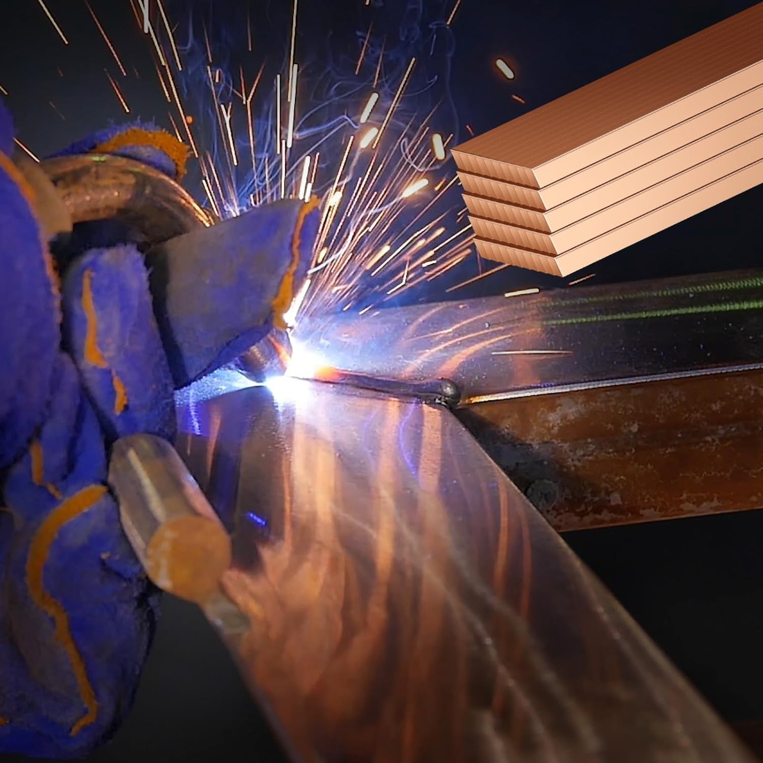 40 Sticks 15% Silver Brazing Rods – Flat Phos Copper Welding Rods for HVAC, Air