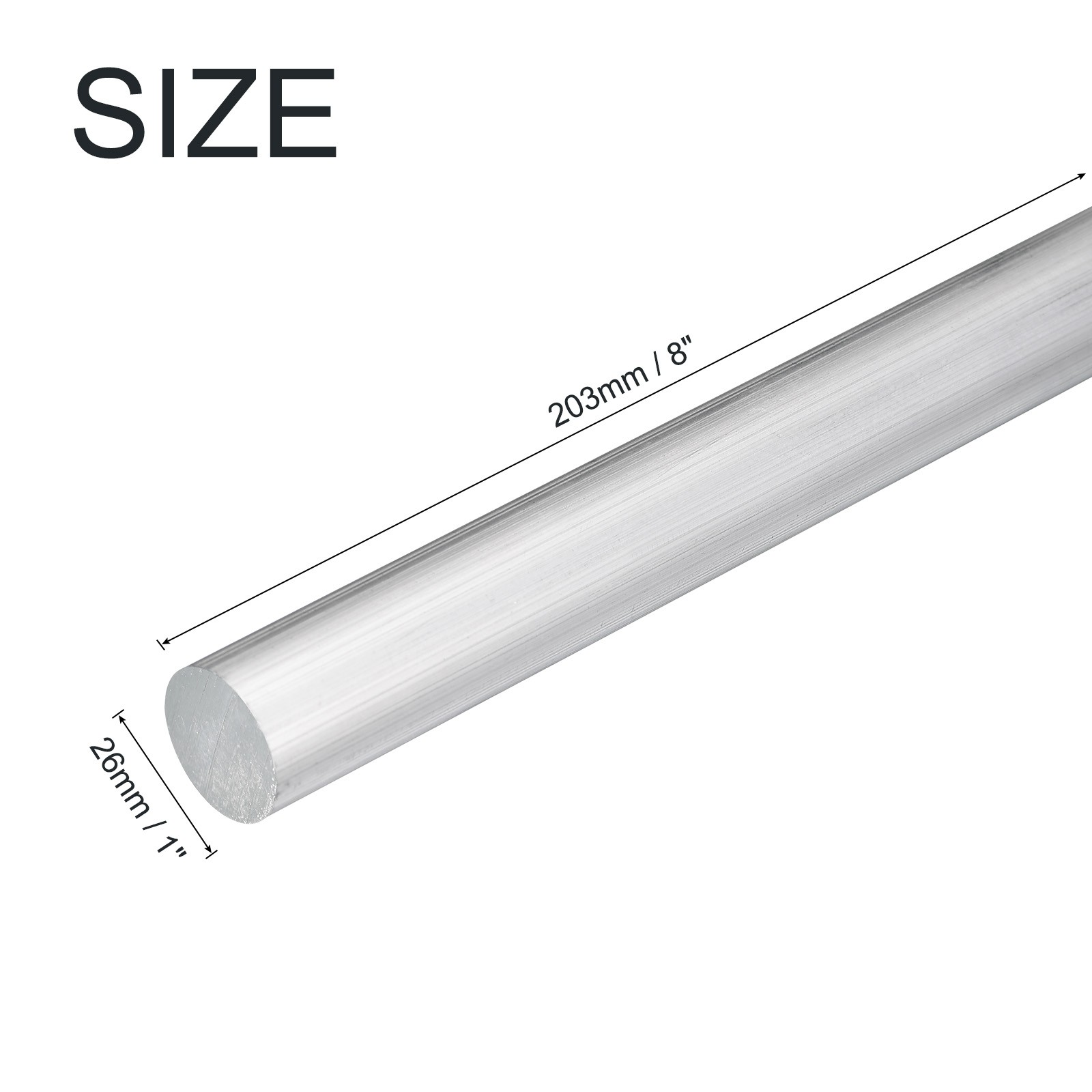 Aluminum Round Rod 1 Inch Dia 6061 Solid Metal Bar 8 Inch Length