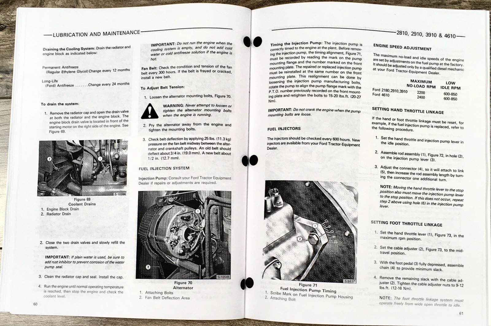 Ford Model 2810 2910 3910 4610 Tractor Owners Operators Manual Maintenance Book