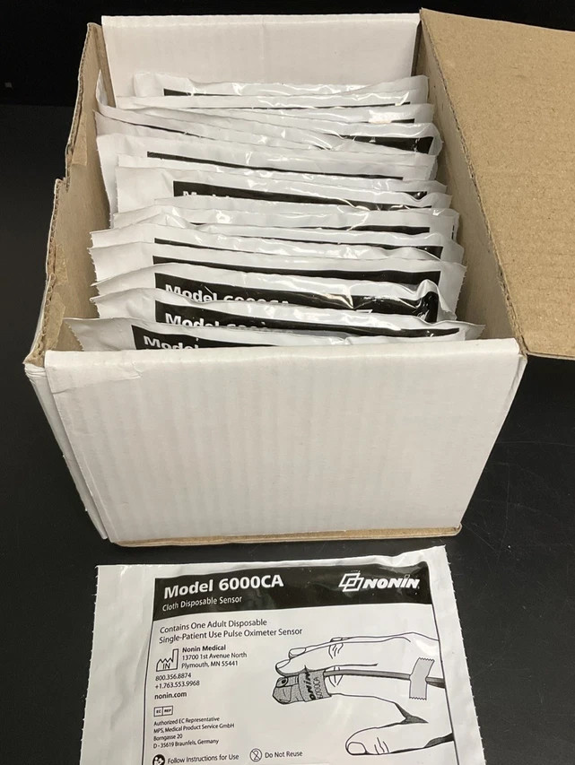 Nonin 6000CA Single Patient Use Sensors – 24/Box – Exp 2028