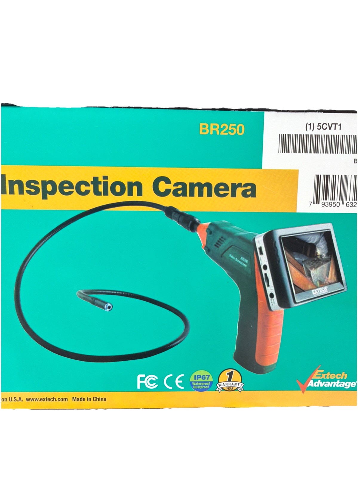 Extech BR250 – Video Borescope / Wireless Inspection Camera With 3 Foot Cable