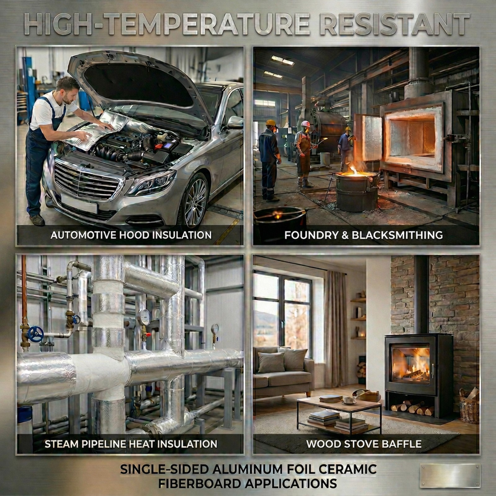 High-temperature insulation ceramic fiber blanket with aluminum foil facing