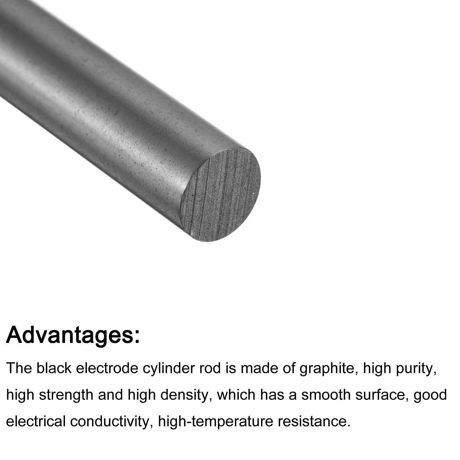 3Pcs Graphite Rod Graphite Stirring Rod Cylinder Stick Carbon Rod 150x8mm Black