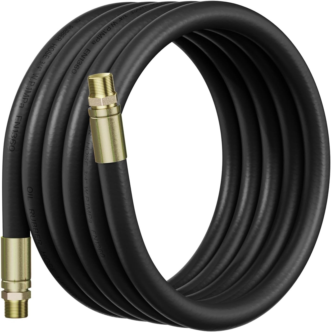 3/4″ x 20ft Diesel Fuel Hosewith Carbon Steel Male NPT Fittings Farm Fuel Hose
