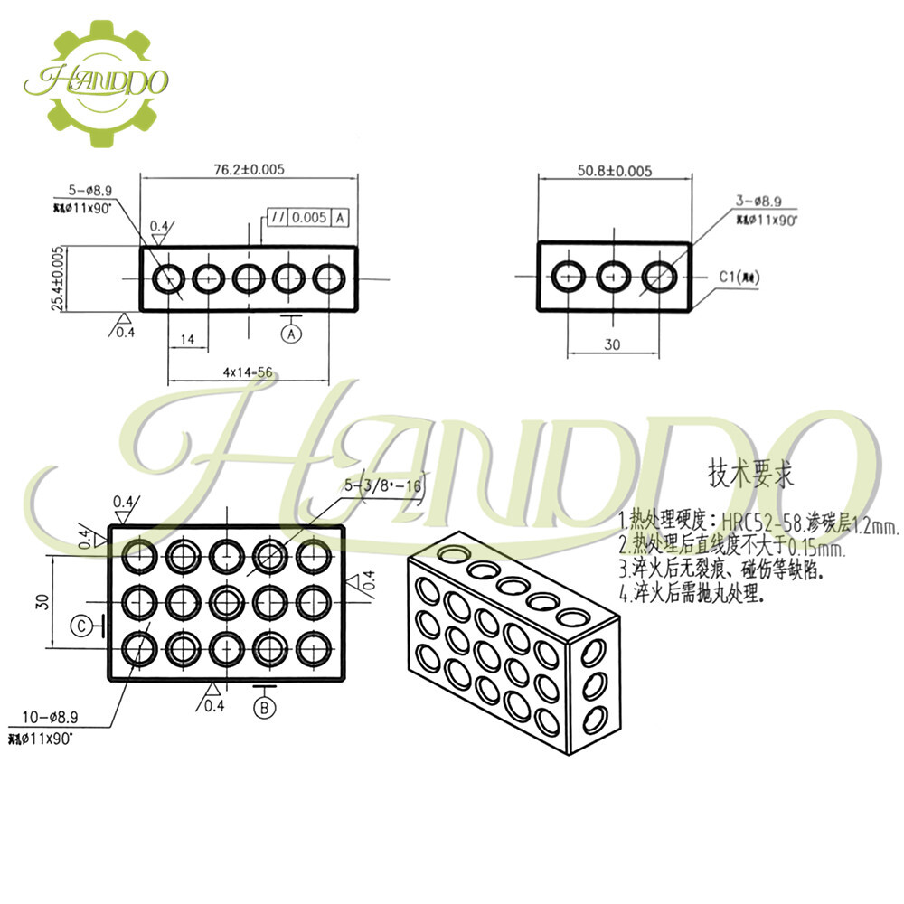 Ultra Precision 1 Matched Pair 1-2-3 Blocks 23 Holes .0002″ Machinist 123