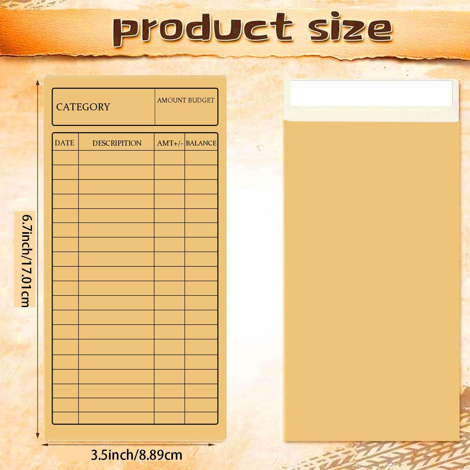 50Pcs Cash Envelopes for Budgeting Cash Deposit Cardstock Budget Envelope Kraft