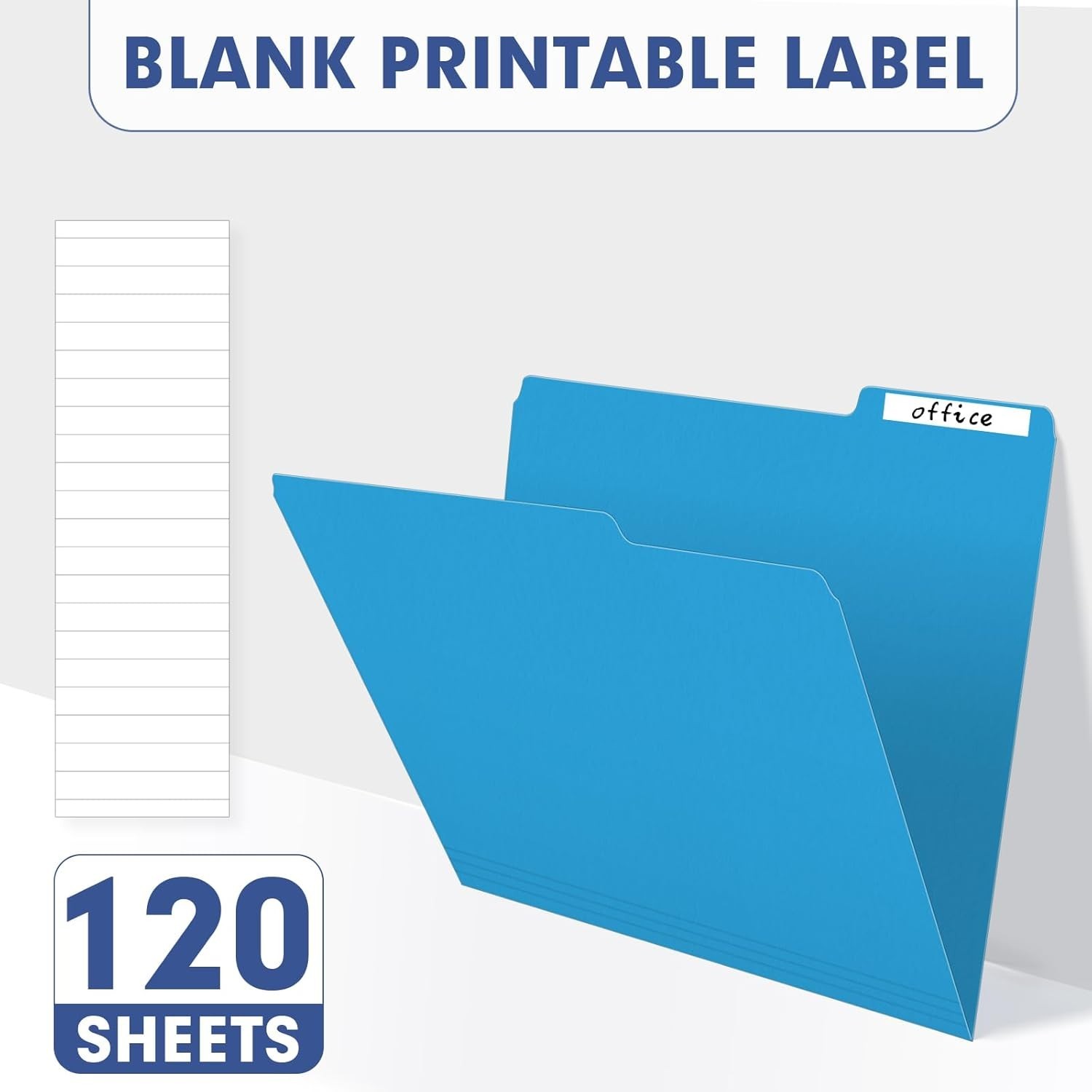 Stylish Assorted 120 File Folders with 1/3 Cut Tabs for Organized Workspaces