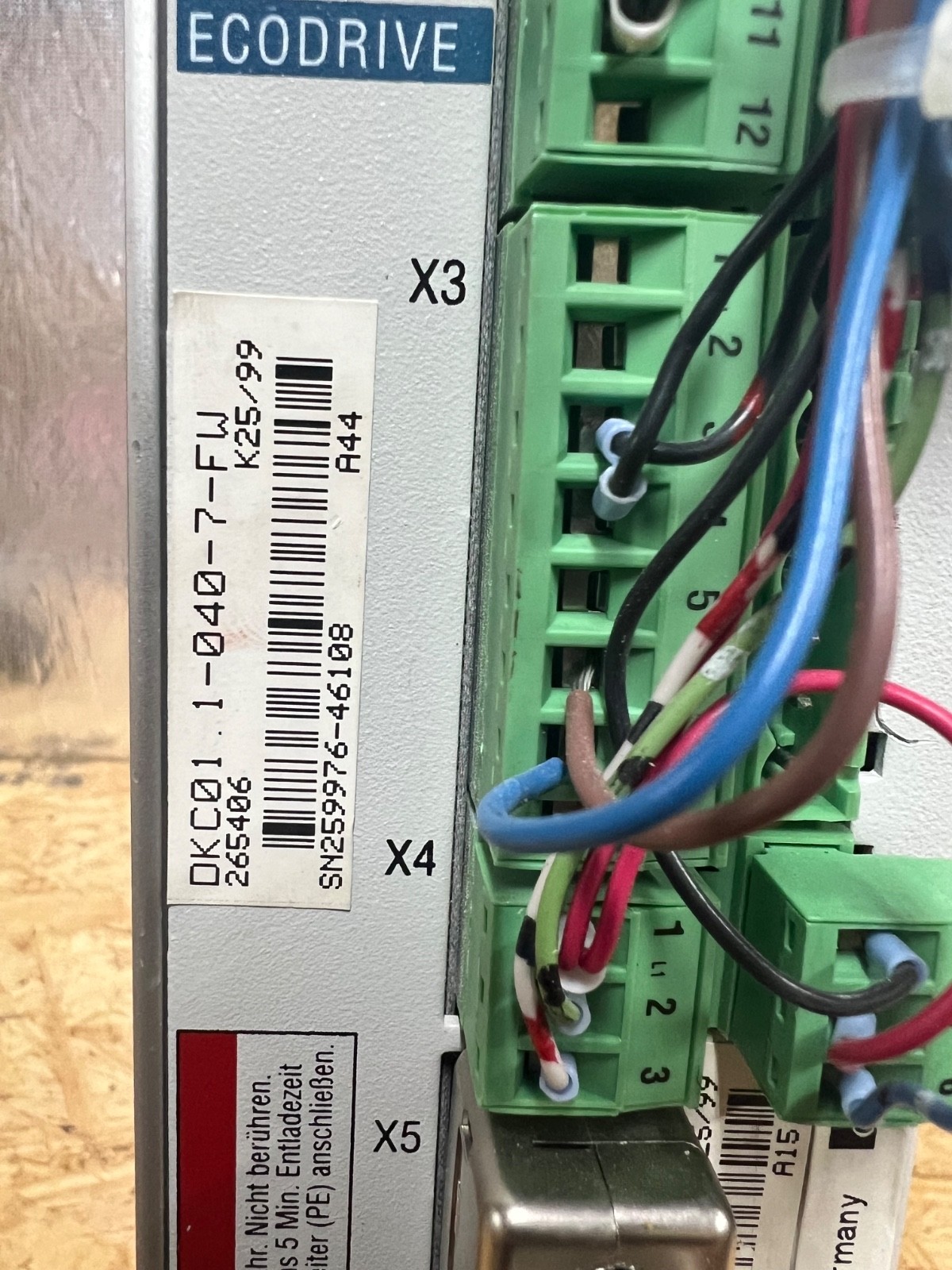 INDRAMAT DKC01.1-040-7-FW DIGITAL AC-SERVO CONTROLLER ECODRIVE