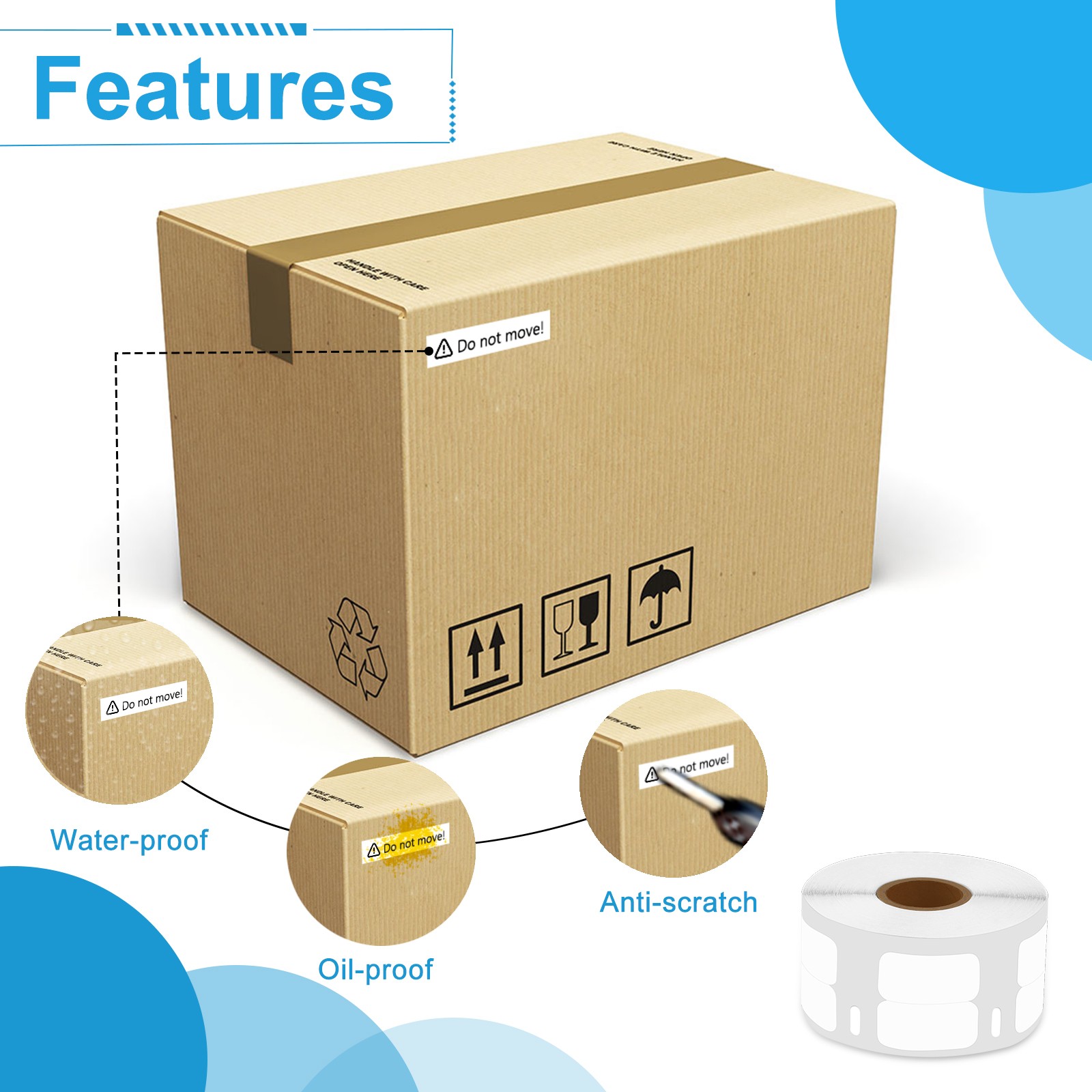 5 Rolls 1/2″x1″ Extra-Small Multi-Purpose Direct Thermal 1000 Labels 30333