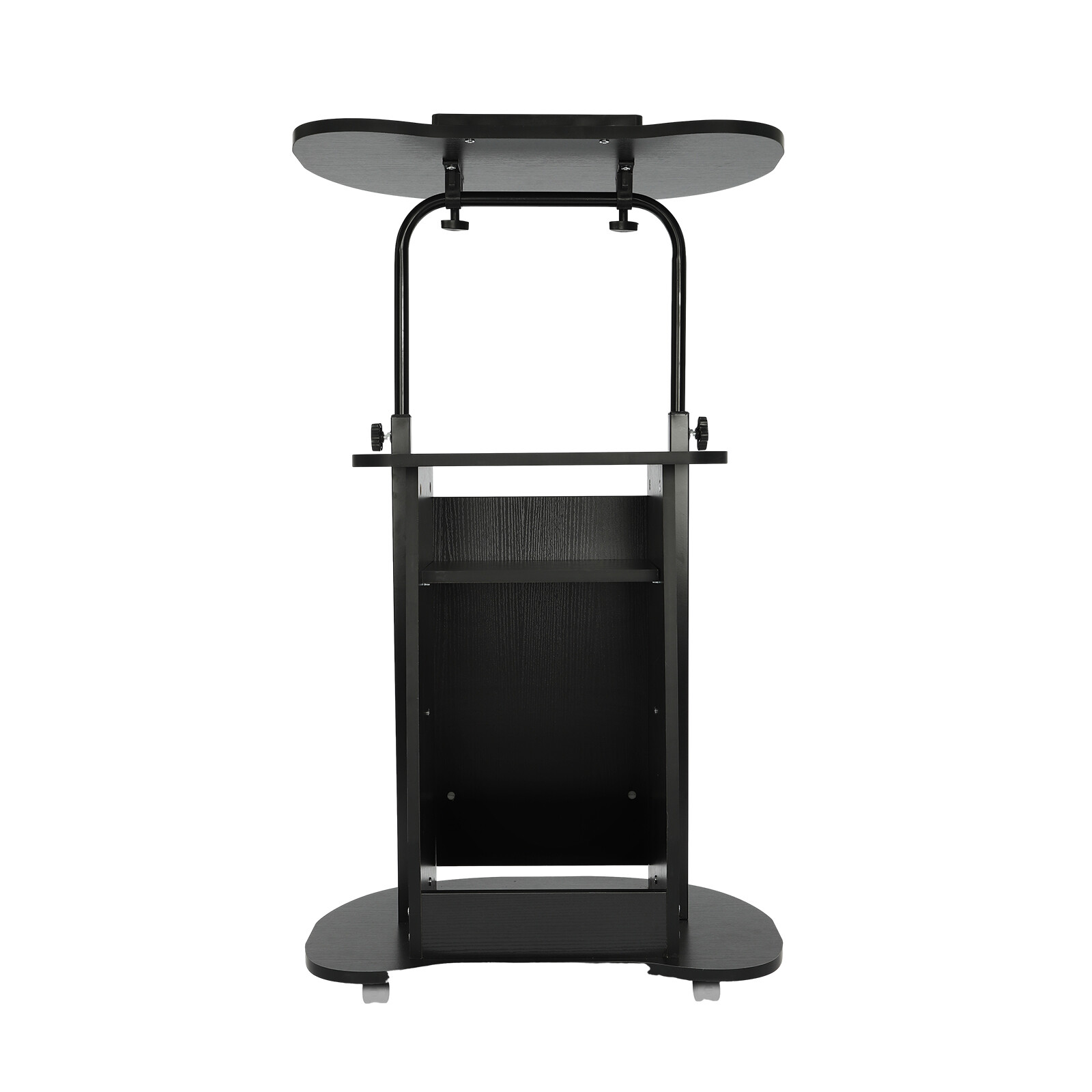 Black Sit-to-Stand Rolling Adjustable Storage Medical Laptop Computer Cart Desk