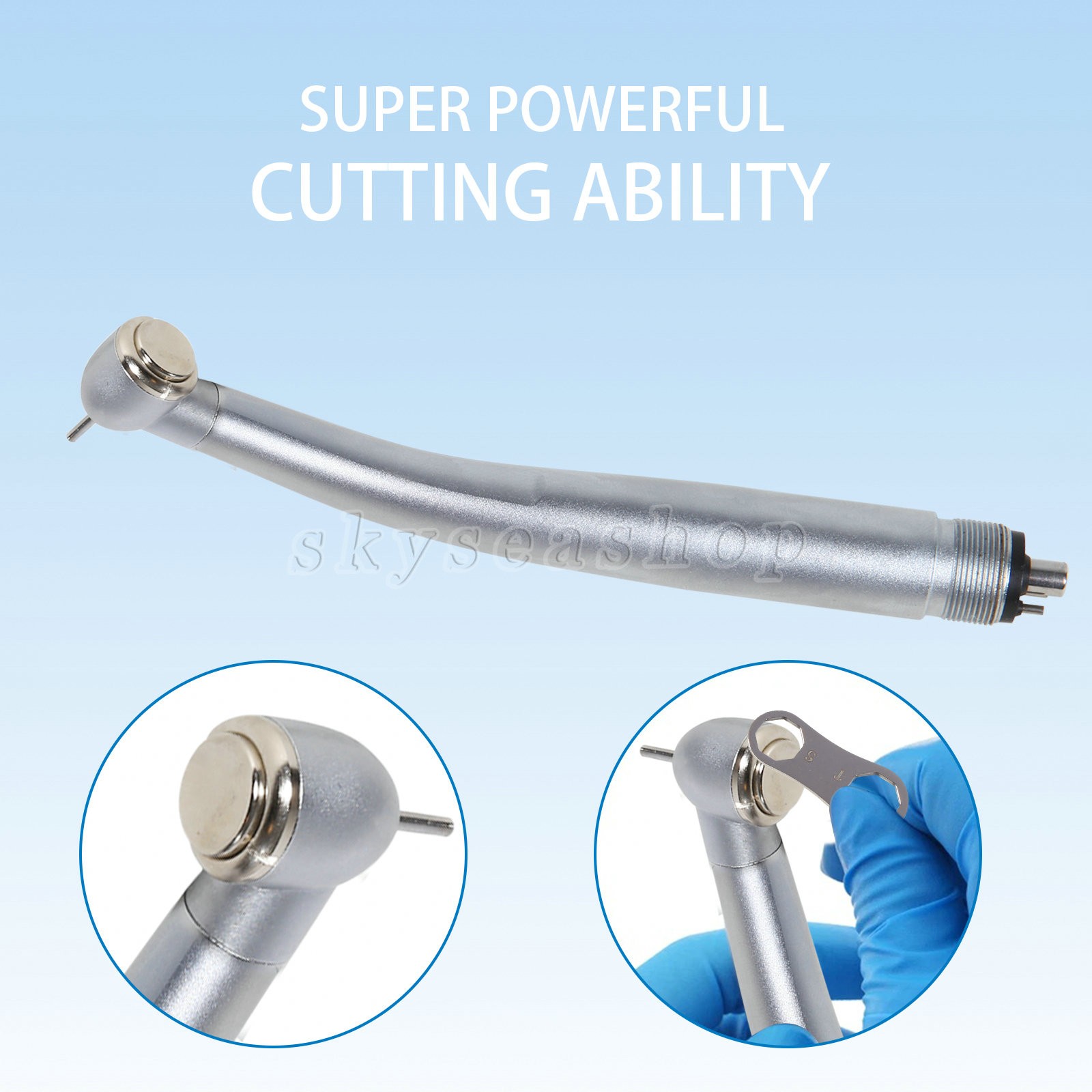 5 Packs Dental Fiber Optic High Speed Turbine LED Handpiece E-generator 4 Holes