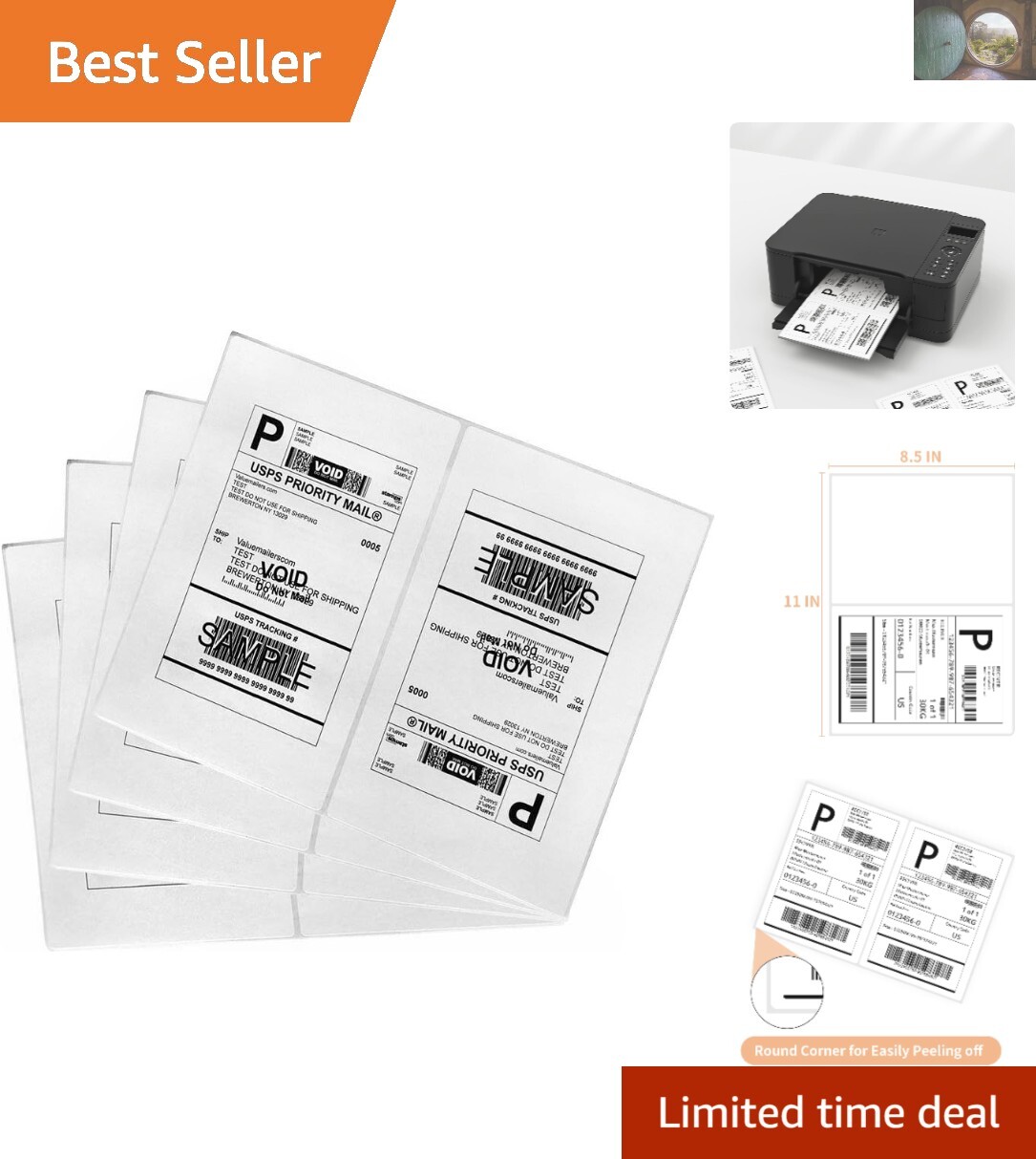 Easily Peelable 200 Labels – 8.27×5.32 Inches Self-Adhesive Shipping Solution