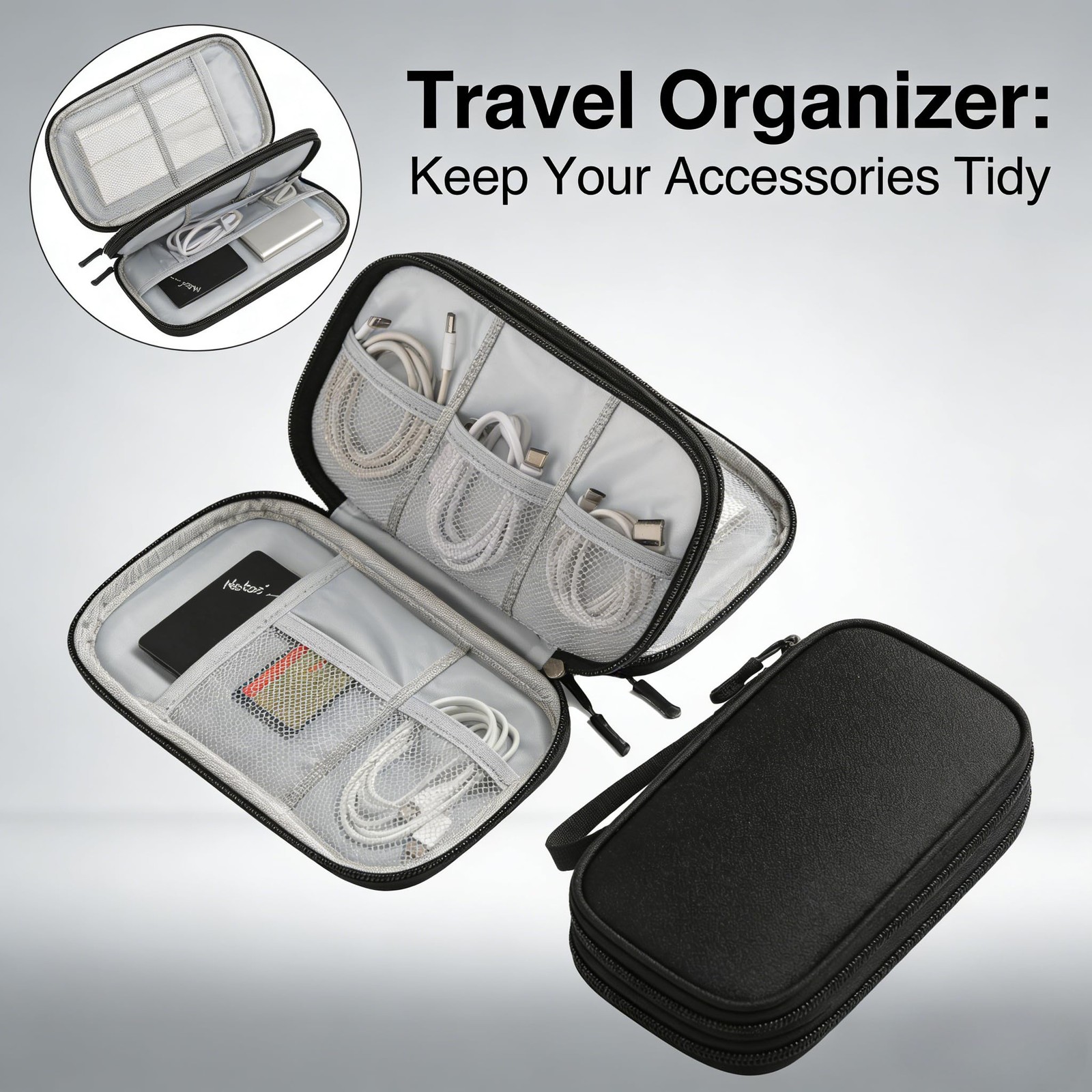 Hard EVA Electronics Travel Organizer Case for Charger Cable Power Bank Phone