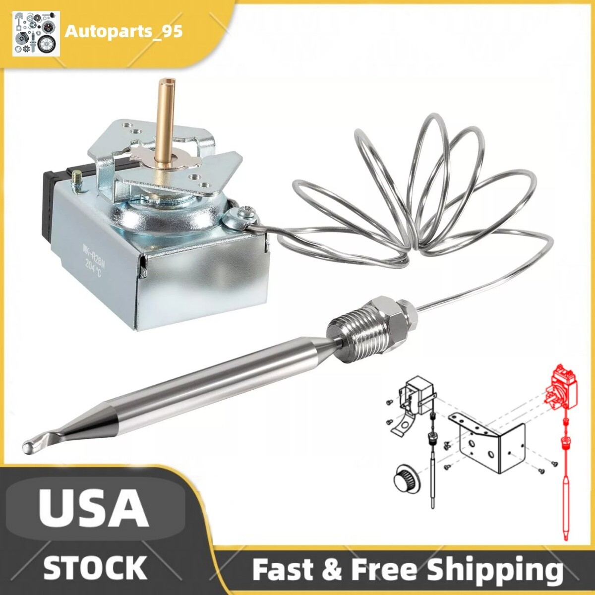 FRYER THERMOSTAT FOR PITCO 60125401 IMPERIAL 1175 AMERICAN RANGE 11113 A50400