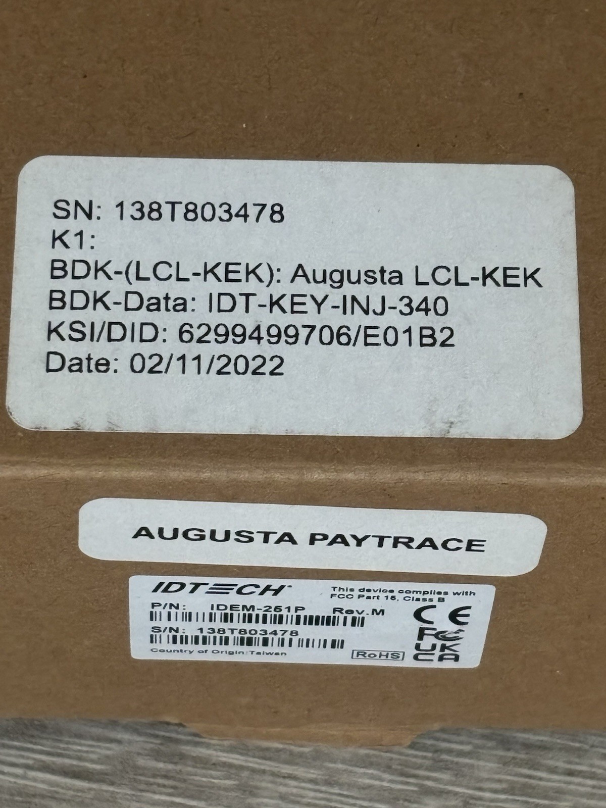 ID Tech Augusta, IDEM-251P, USB Chip and Magnetic Stripe Card Reader